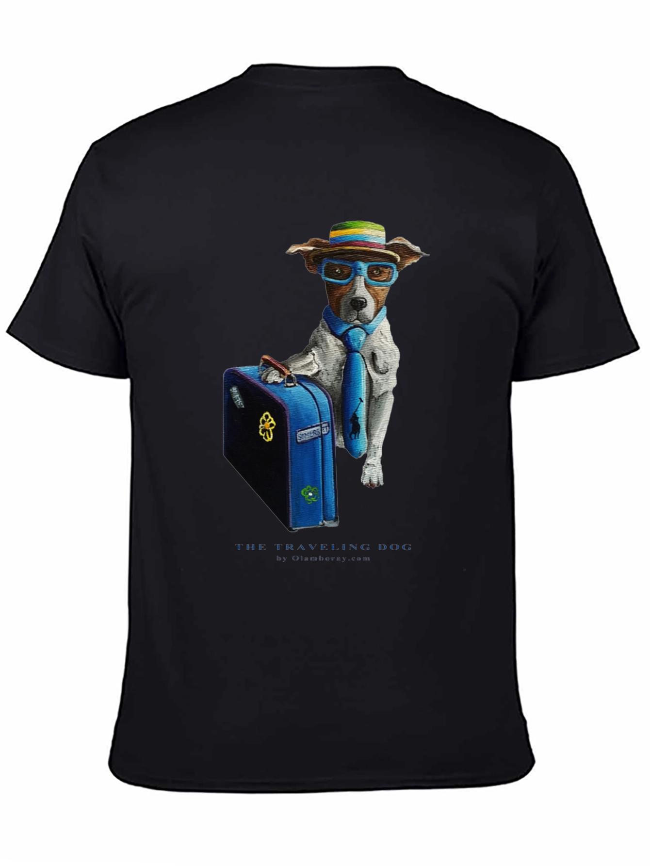 Black Traveling Dog Graphic T-Shirt view 4