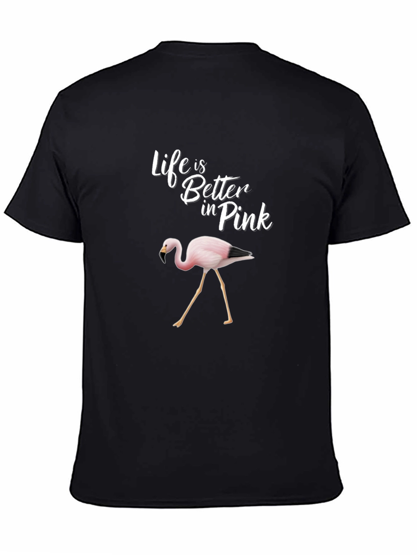 Black Life is Better in Pink Flamingo Graphic Tee view 4