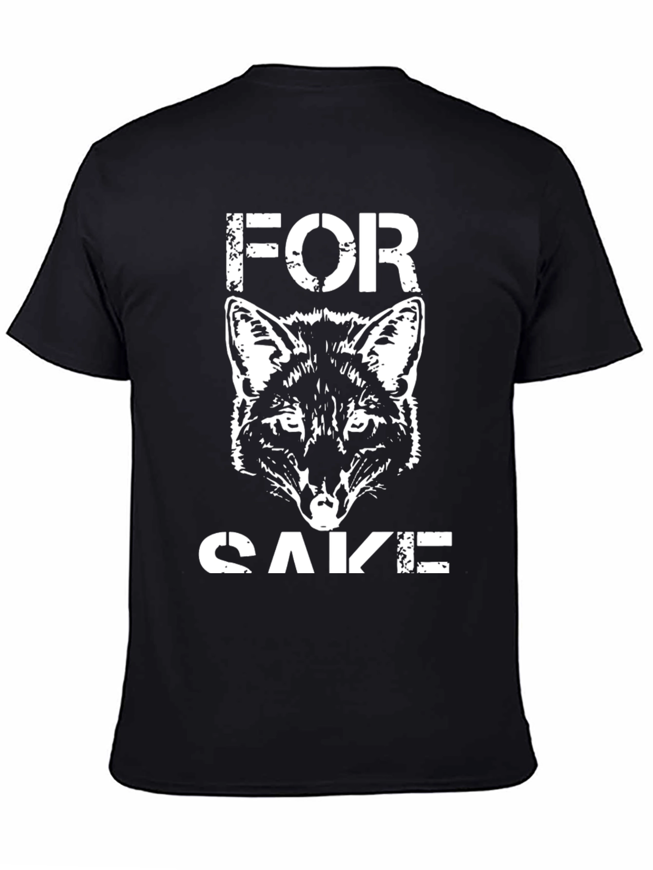Black For Fox Sake T-Shirt - Black Graphic Tee view 4