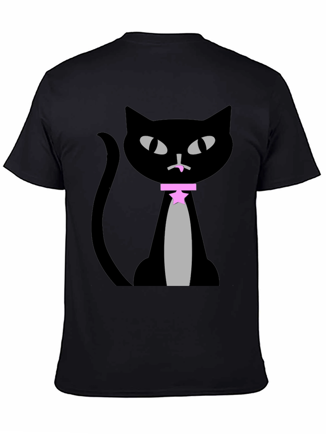 Black Cool Cat Graphic Tee view 4