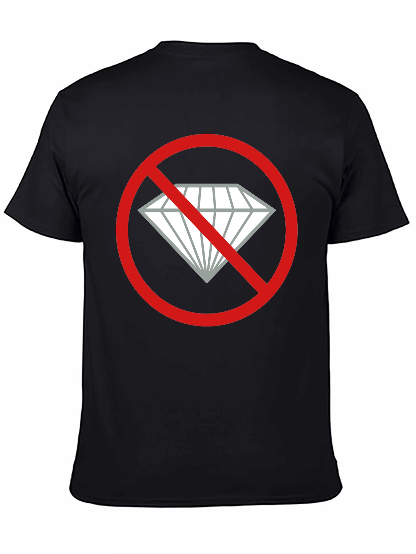 Black No Diamonds Graphic Tee - Black Cotton T-Shirt view 4