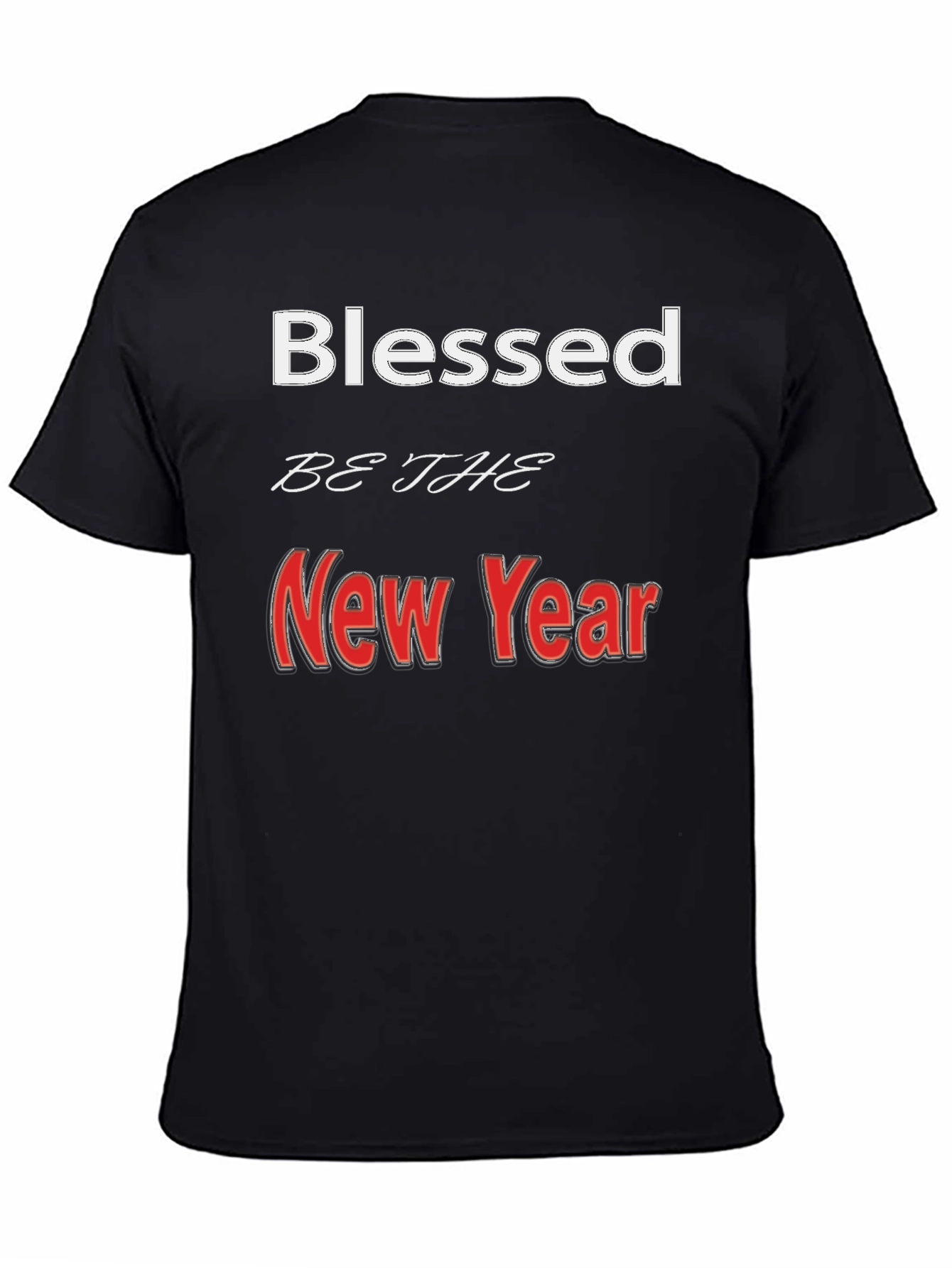 Black Blessed New Year Graphic Tee - Stylish Holiday Apparel view 4