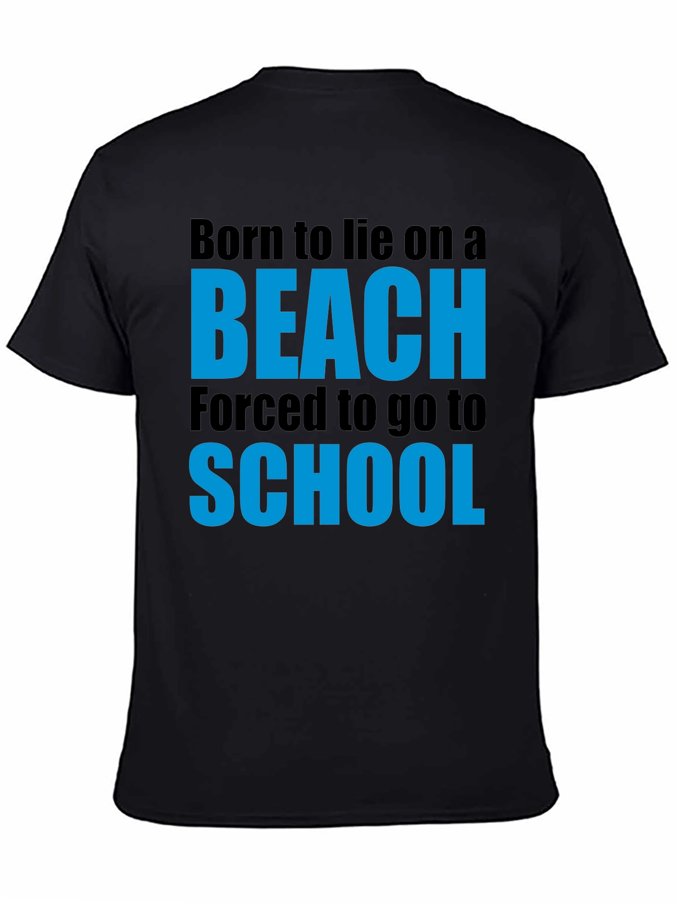 Black Born to Beach Funny Graphic T-Shirt view 4