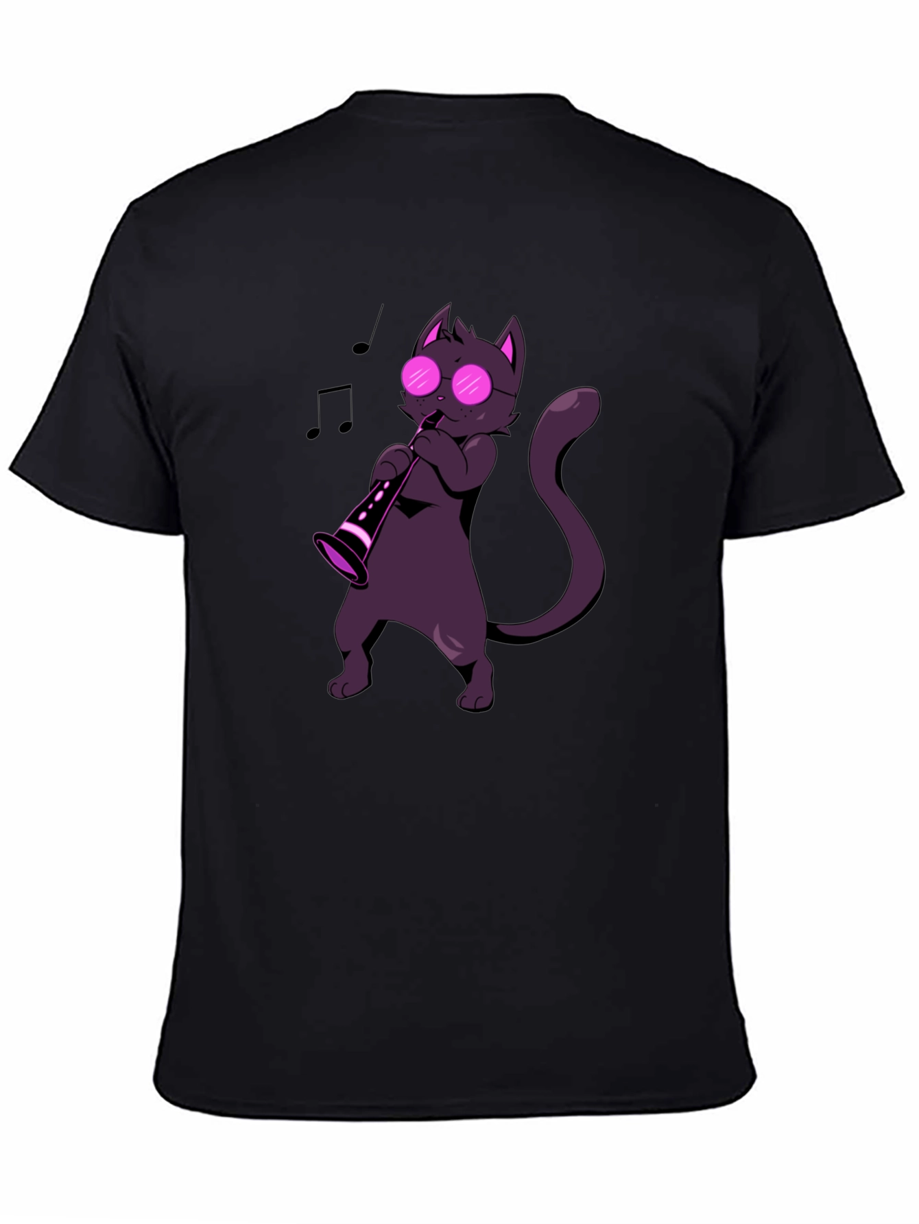 Black Cat Saxophone Player Graphic Tee - Music Lover Shirt view 4
