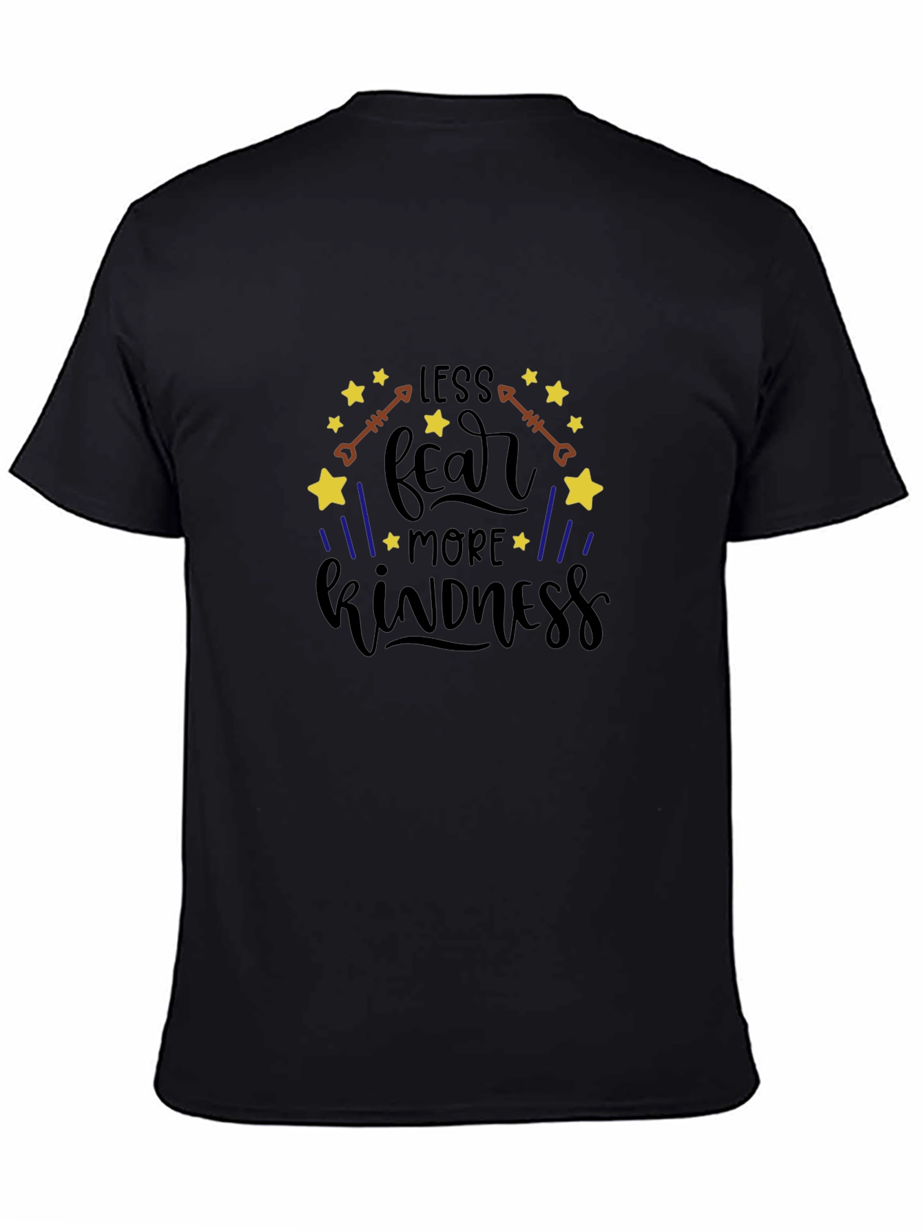 Black Less Fear More Kindness Graphic Tee - Black view 4