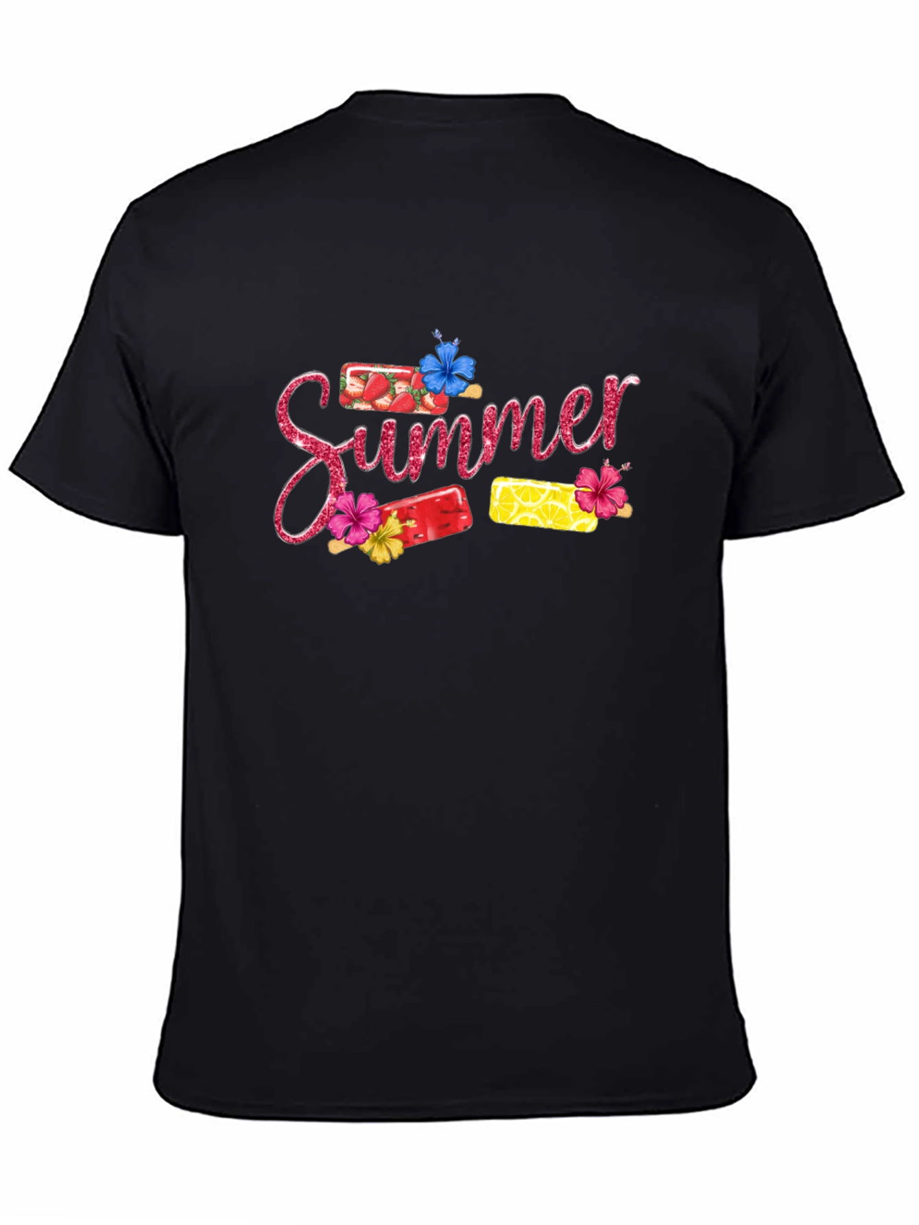 Black Summer Popsicle Graphic T-Shirt view 4