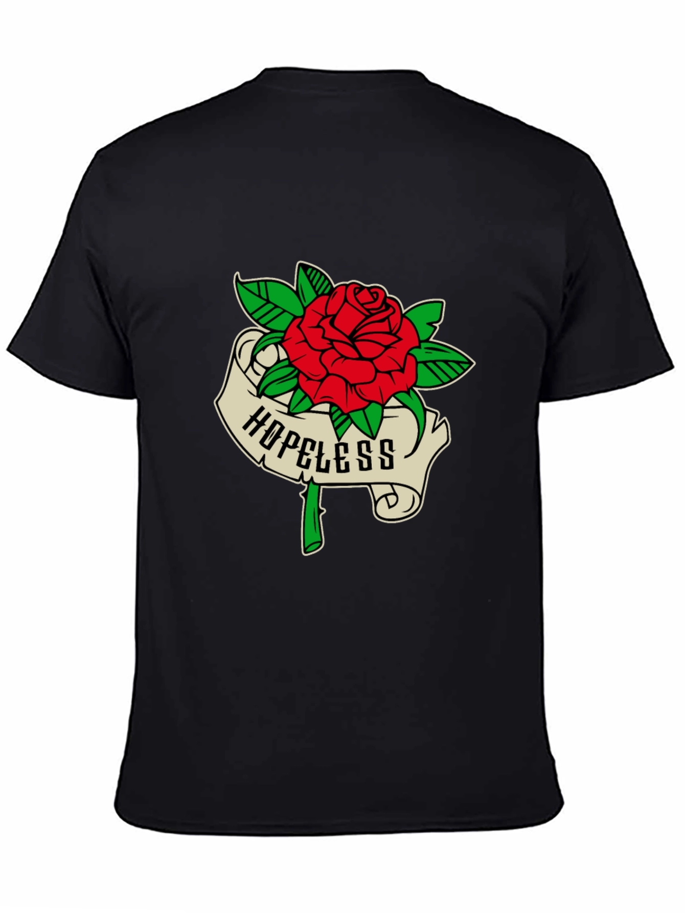 Black Hopeless Rose Graphic Tee - Black Casual Shirt view 4