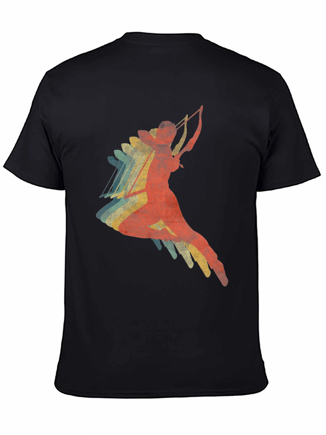 Black Retro Archer T-Shirt - Vintage Style Archery Tee view 4