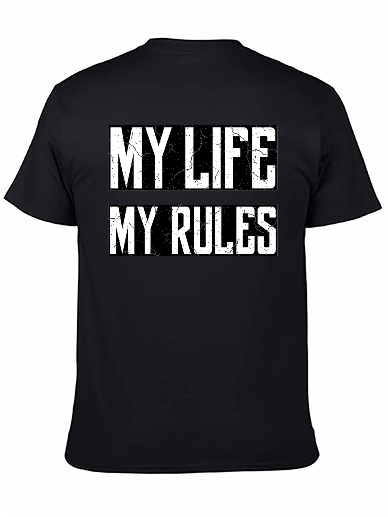 Black My Life My Rules Graphic Tee - Black view 4