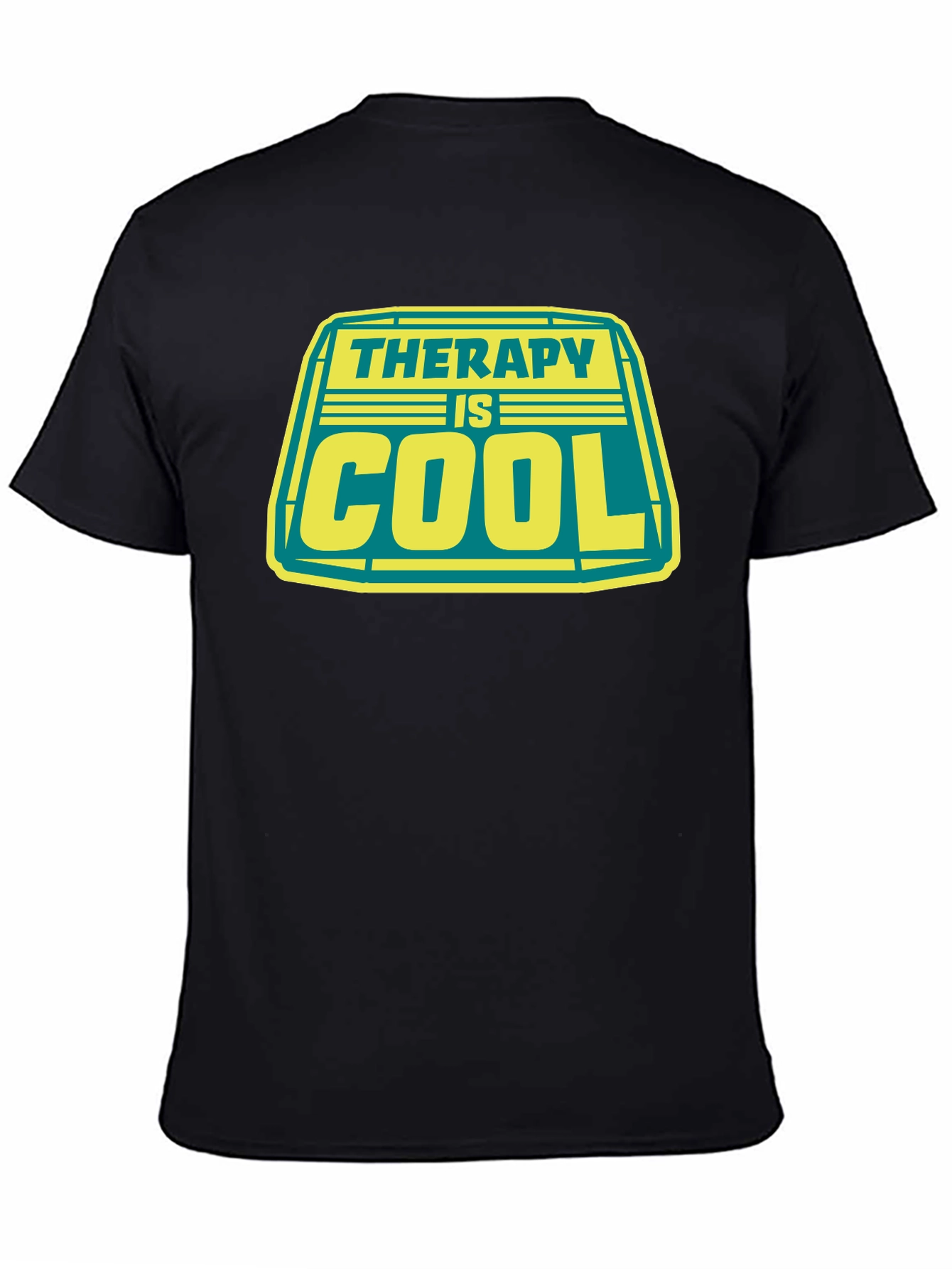 Black Therapy is Cool Graphic Tee - Black view 4