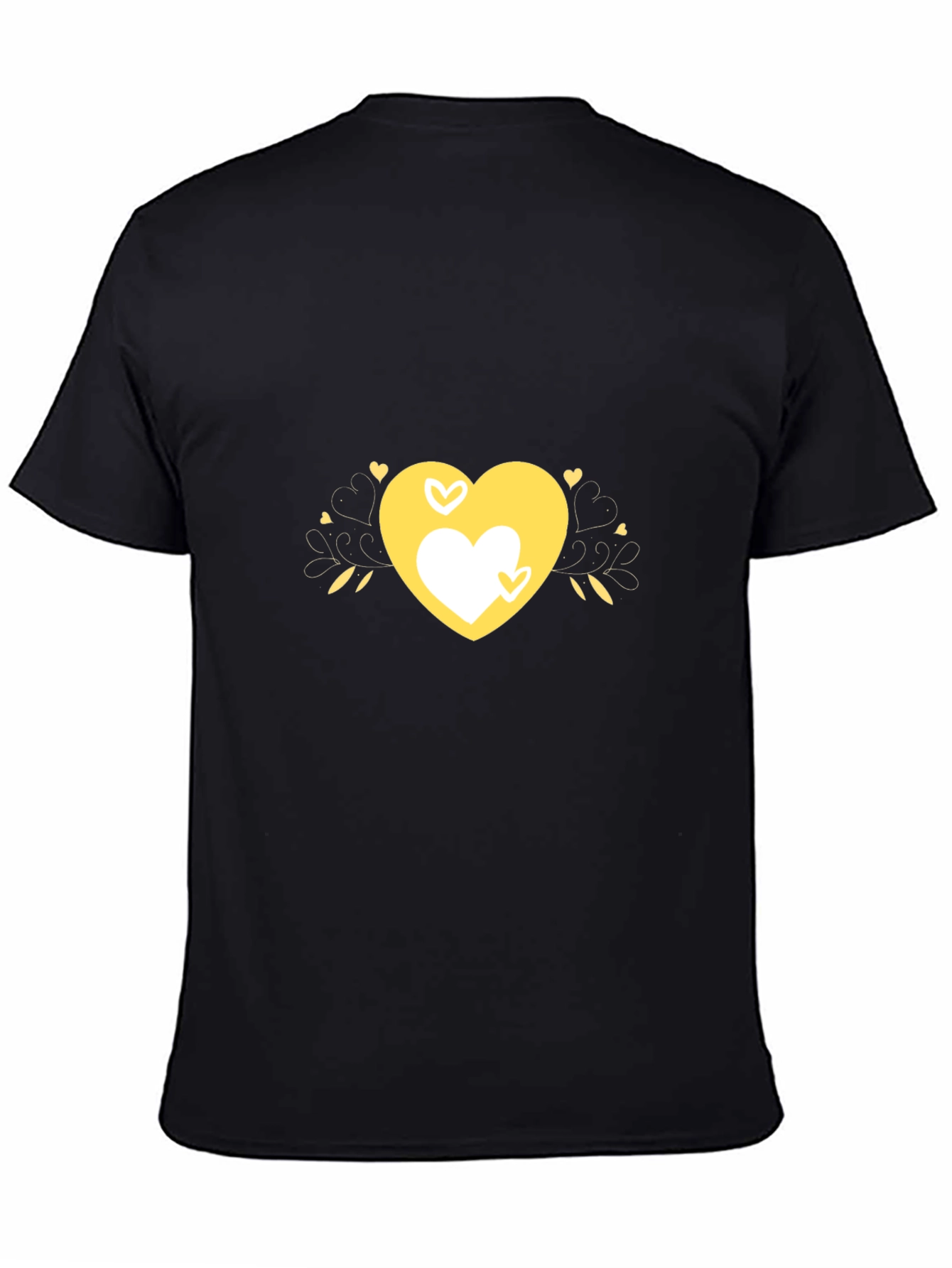 Black Heart Design Black T-Shirt view 4