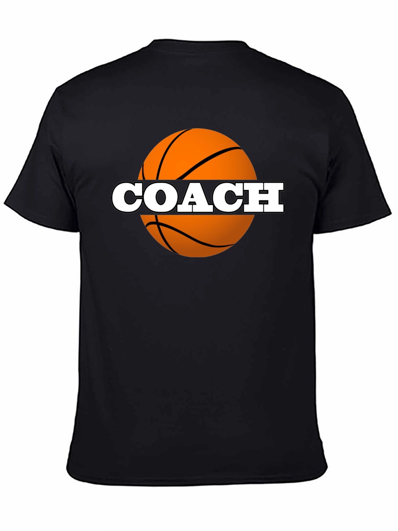 Black Basketball Coach Graphic Tee - Black view 4