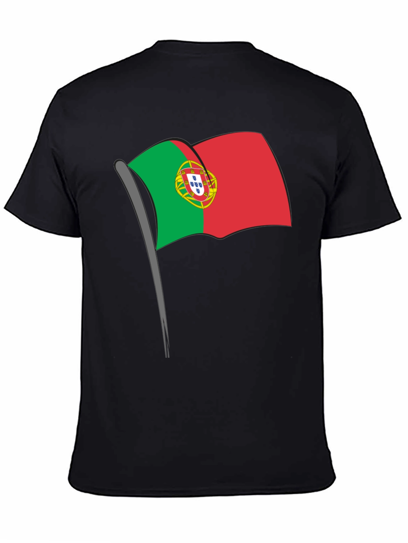 Portugal Flag Graphic Tee - Black Casual T-Shirt - 4