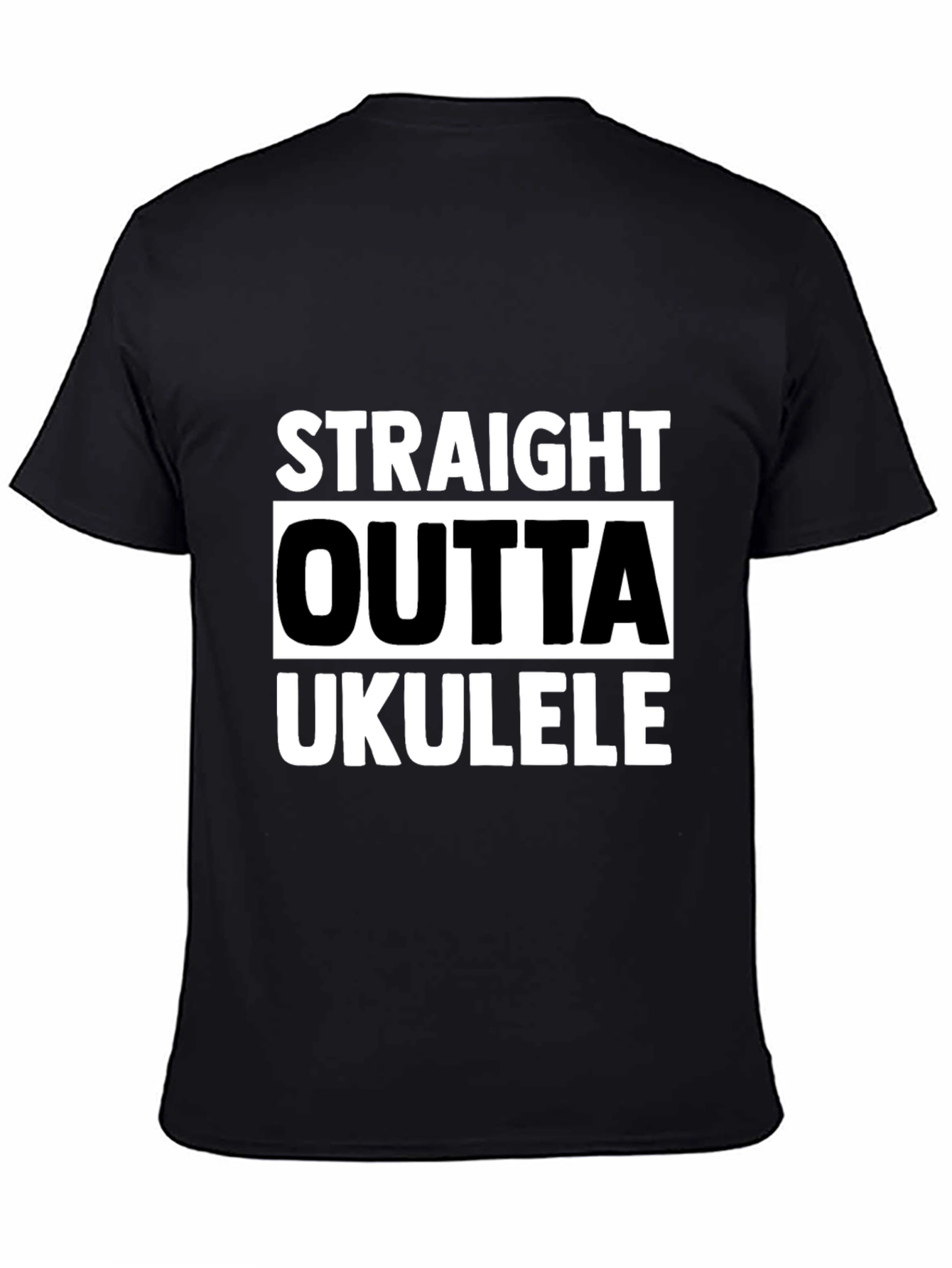 Black Straight Outta Ukulele Graphic Tee - Black view 4
