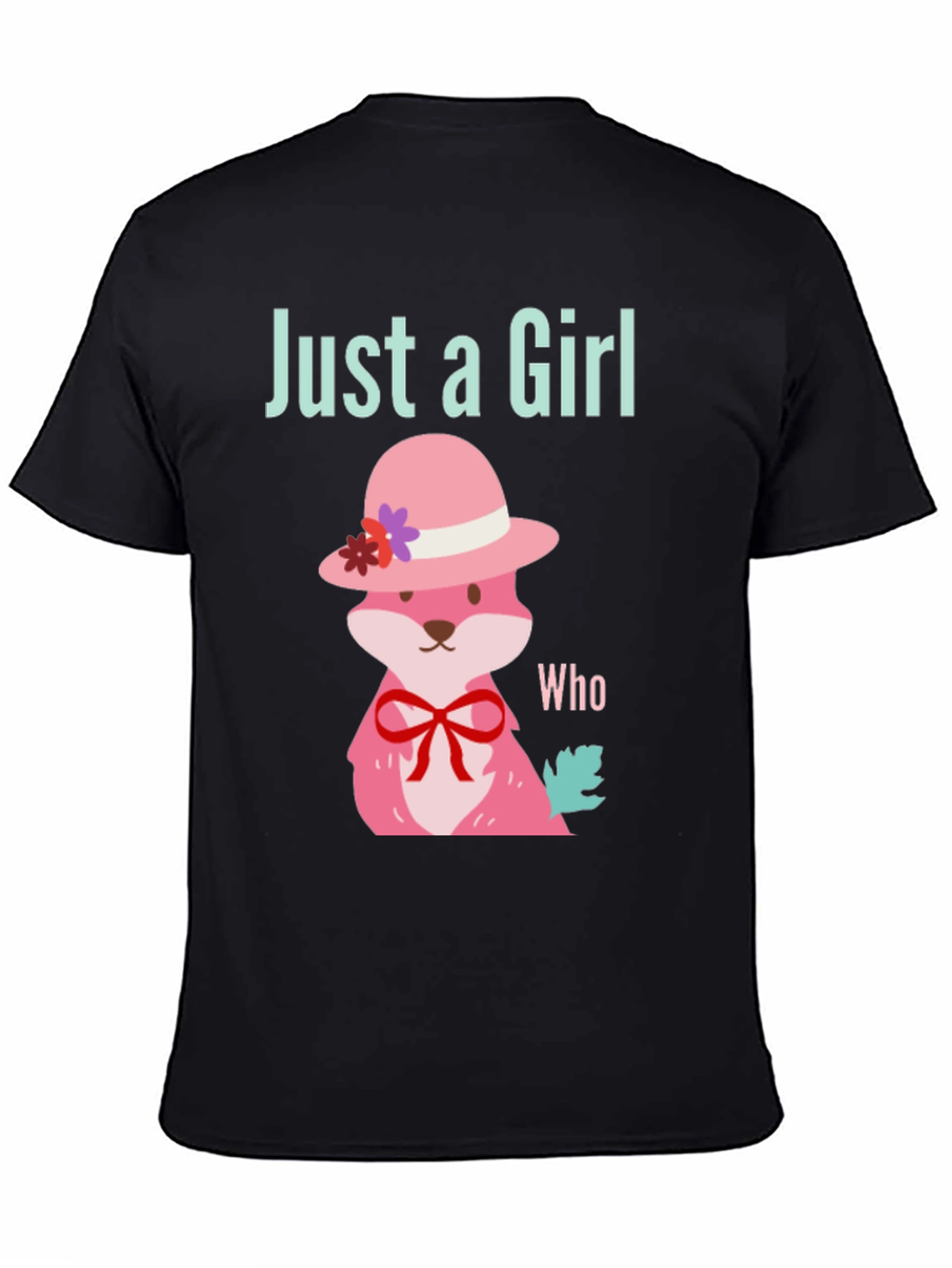 Black Just a Girl Who Loves Foxes T-Shirt view 4
