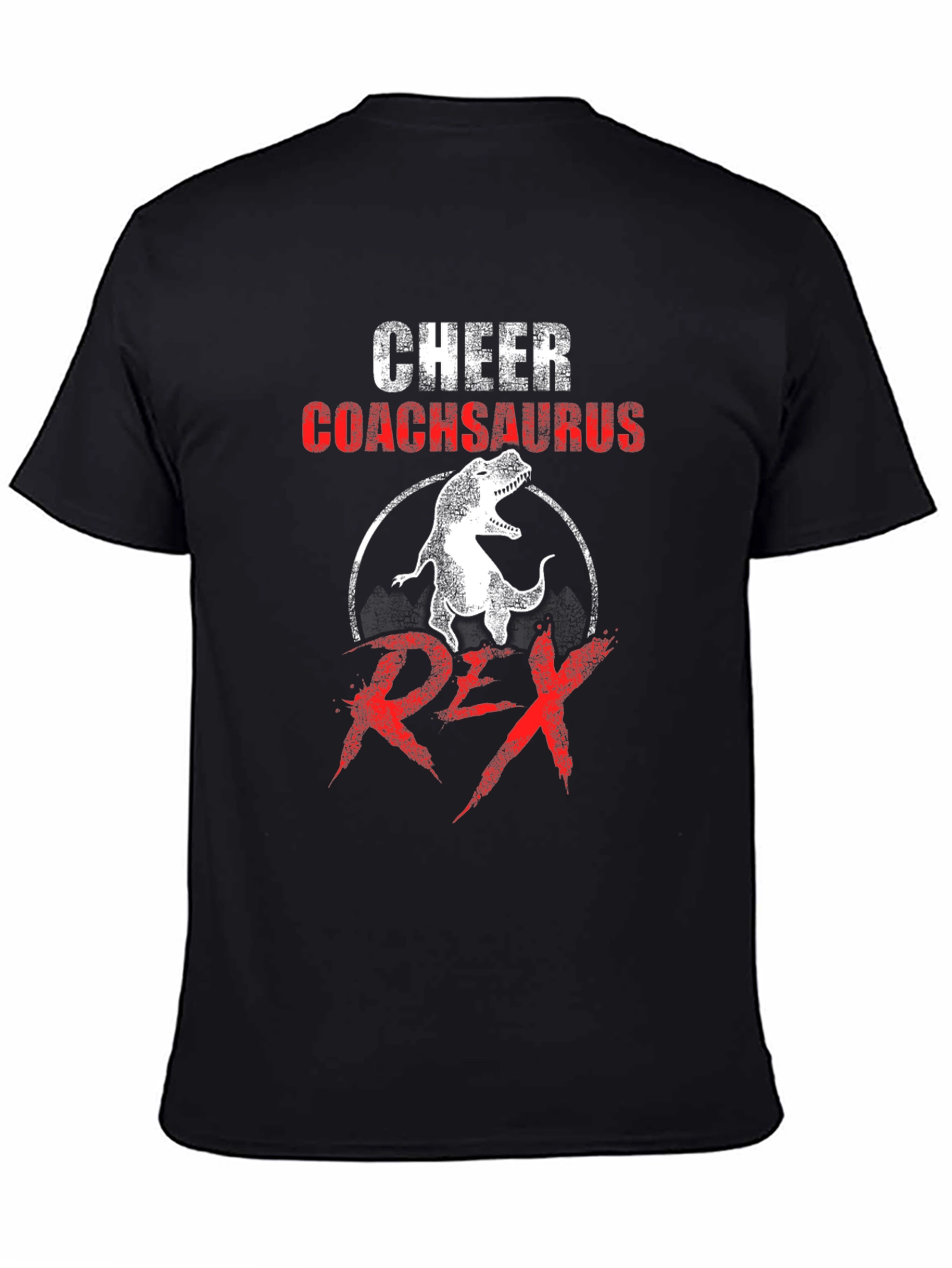 Cheer Coachsaurus Rex T-Shirt - Dinosaur Graphic Tee - 4