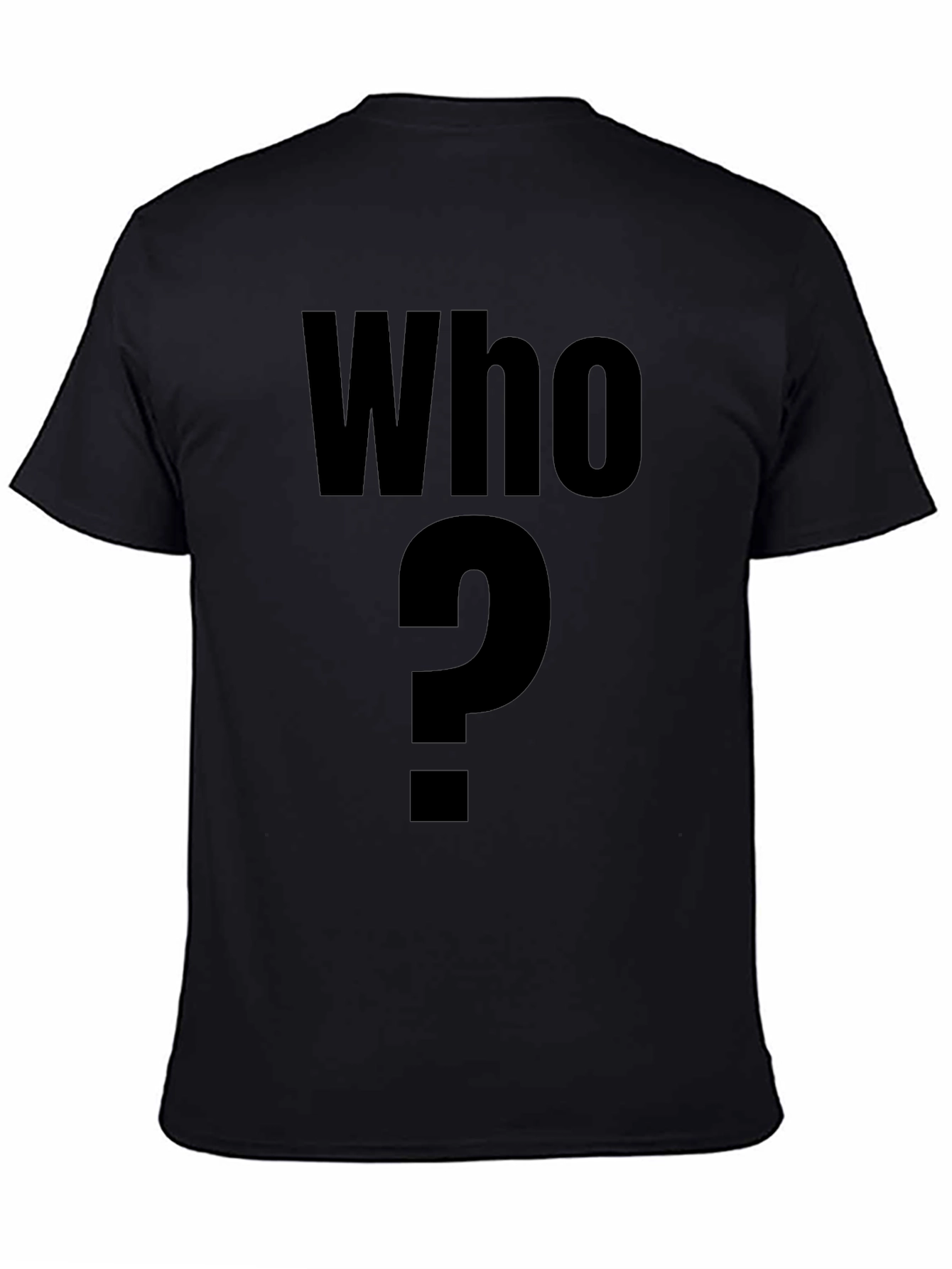 Black Who? Graphic T-Shirt - Men's Black Crew Neck Tee view 4
