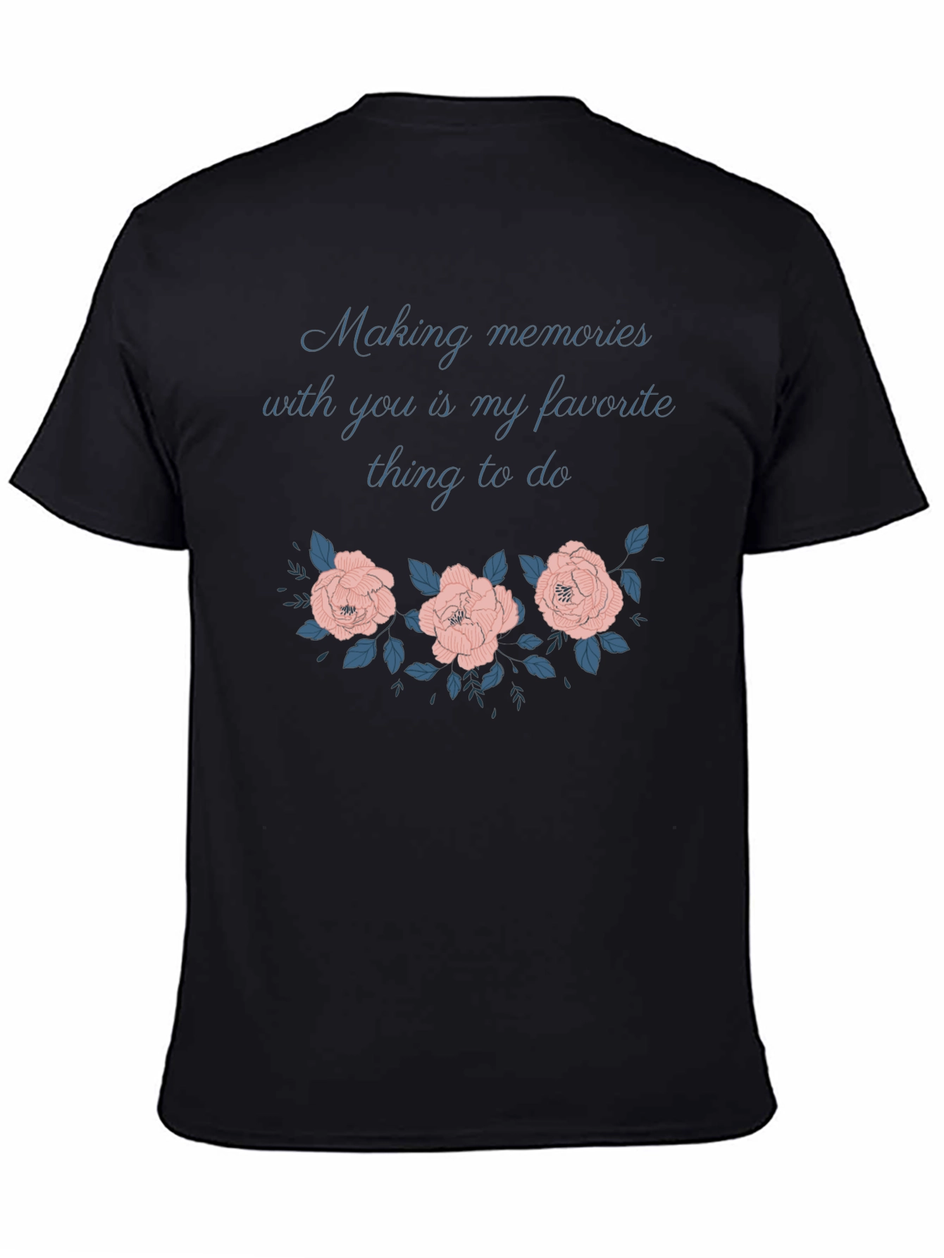 Black Making Memories Floral Graphic Tee - Unisex view 4