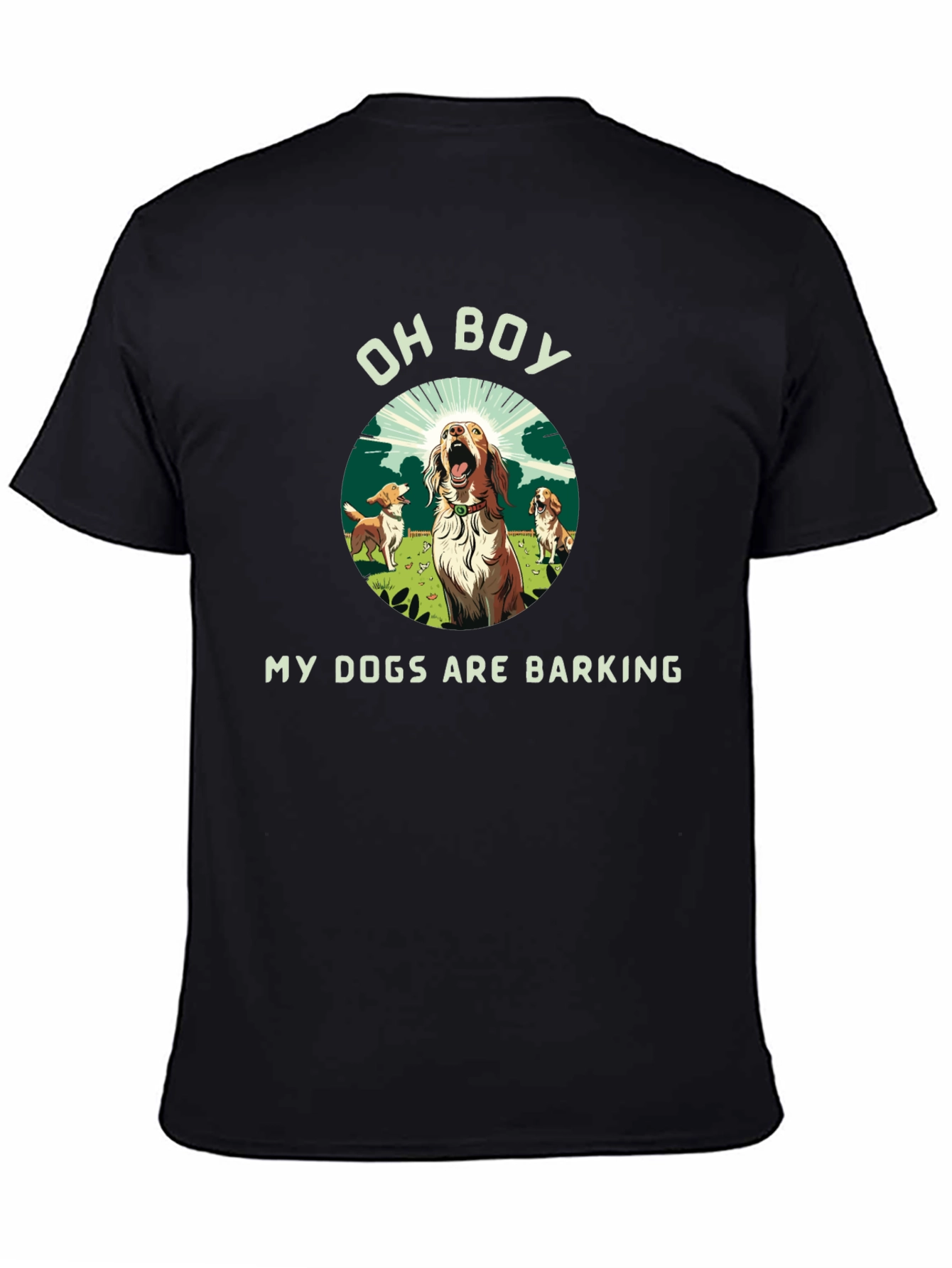 Black Funny "My Dogs Are Barking" Graphic Tee view 4