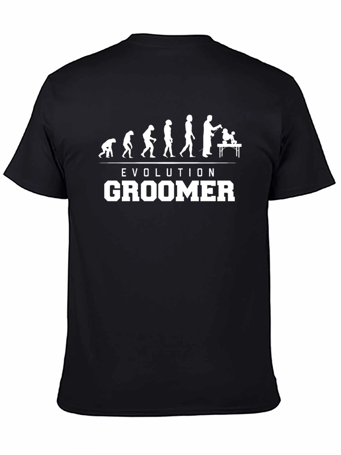 Black Evolution Groomer Black T-Shirt - Human to Dog Groomer view 4