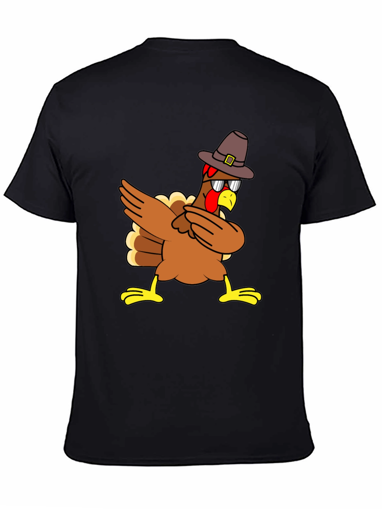 Black Dabbing Turkey Pilgrim T-Shirt view 4