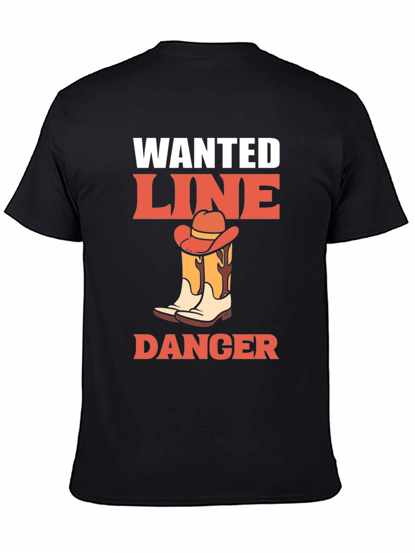 Black Wanted Line Dance Danger Graphic Tee view 4