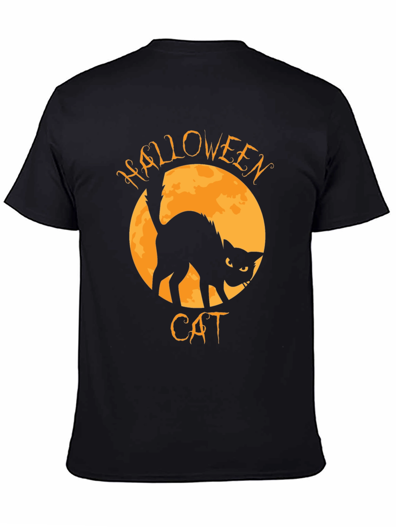 Black Halloween Cat T-Shirt view 4