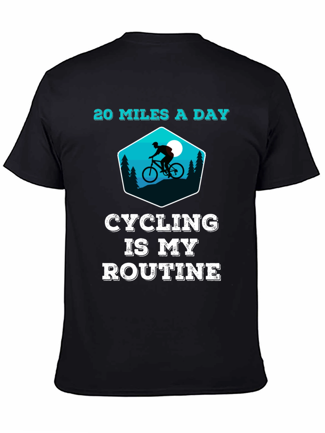 Black Cycling is My Routine - Graphic T-Shirt view 4