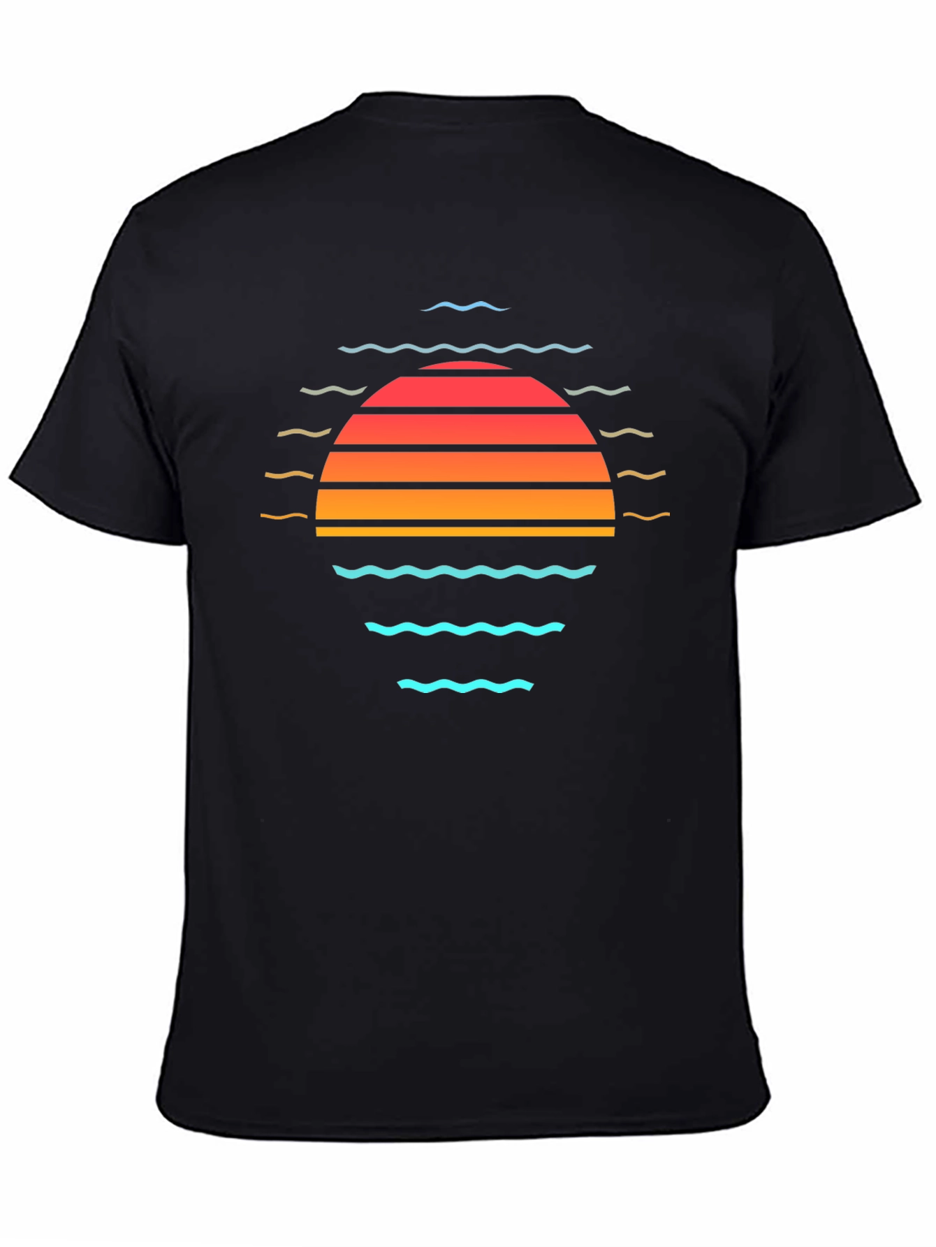 Black Retro Sunset T-Shirt - Vintage Graphic Tee view 4