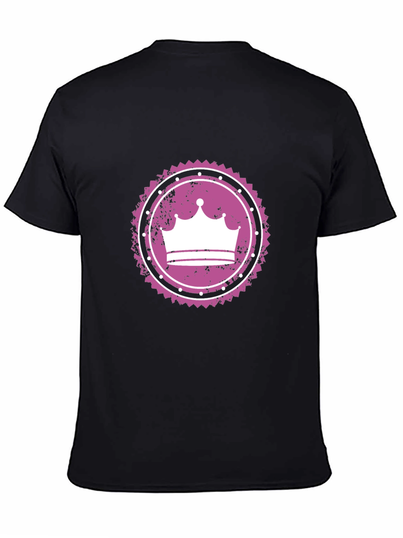 Black Crown Graphic Tee - Black Cotton T-Shirt view 4