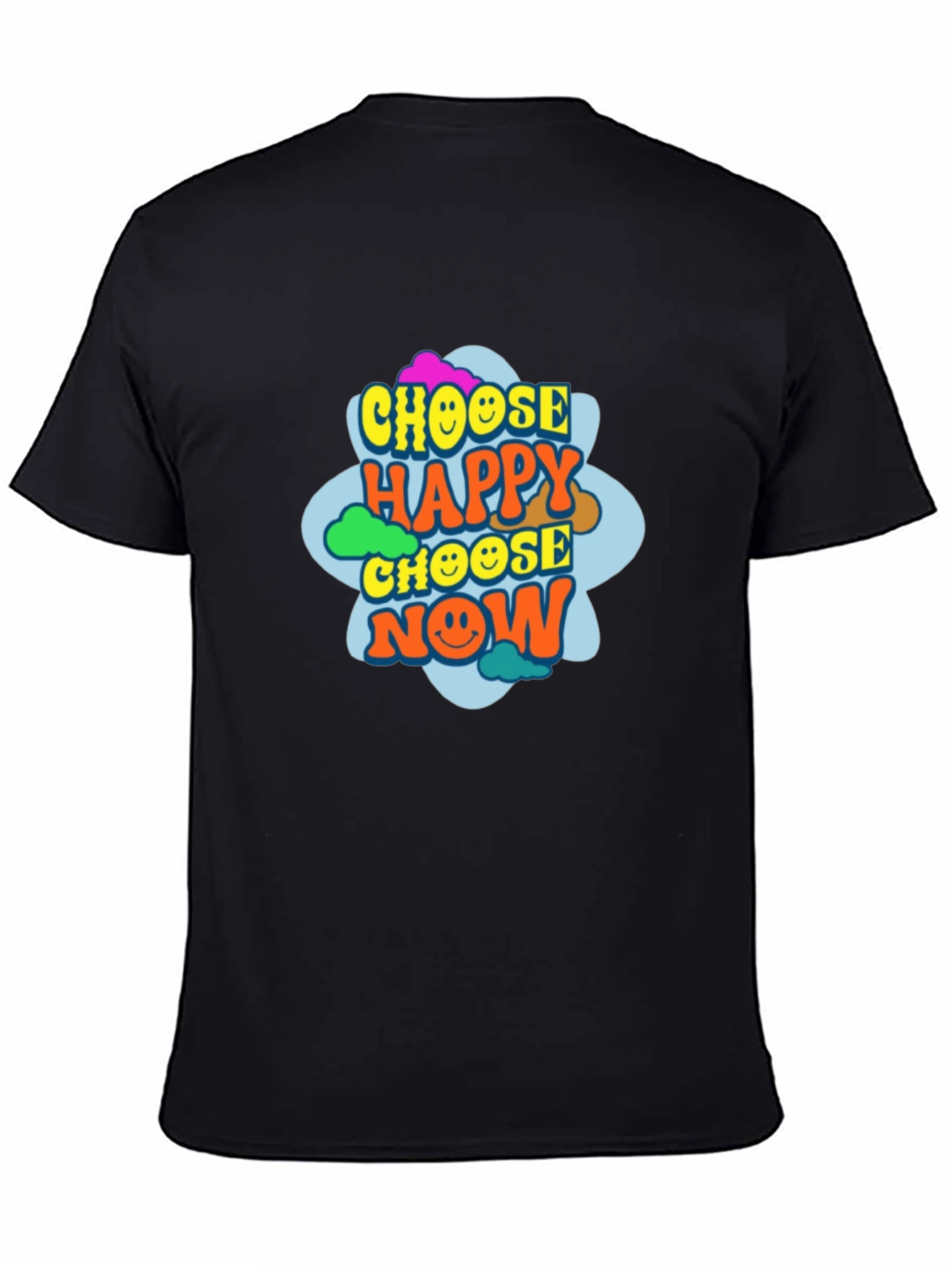 Black Choose Happy Now Graphic Tee view 4