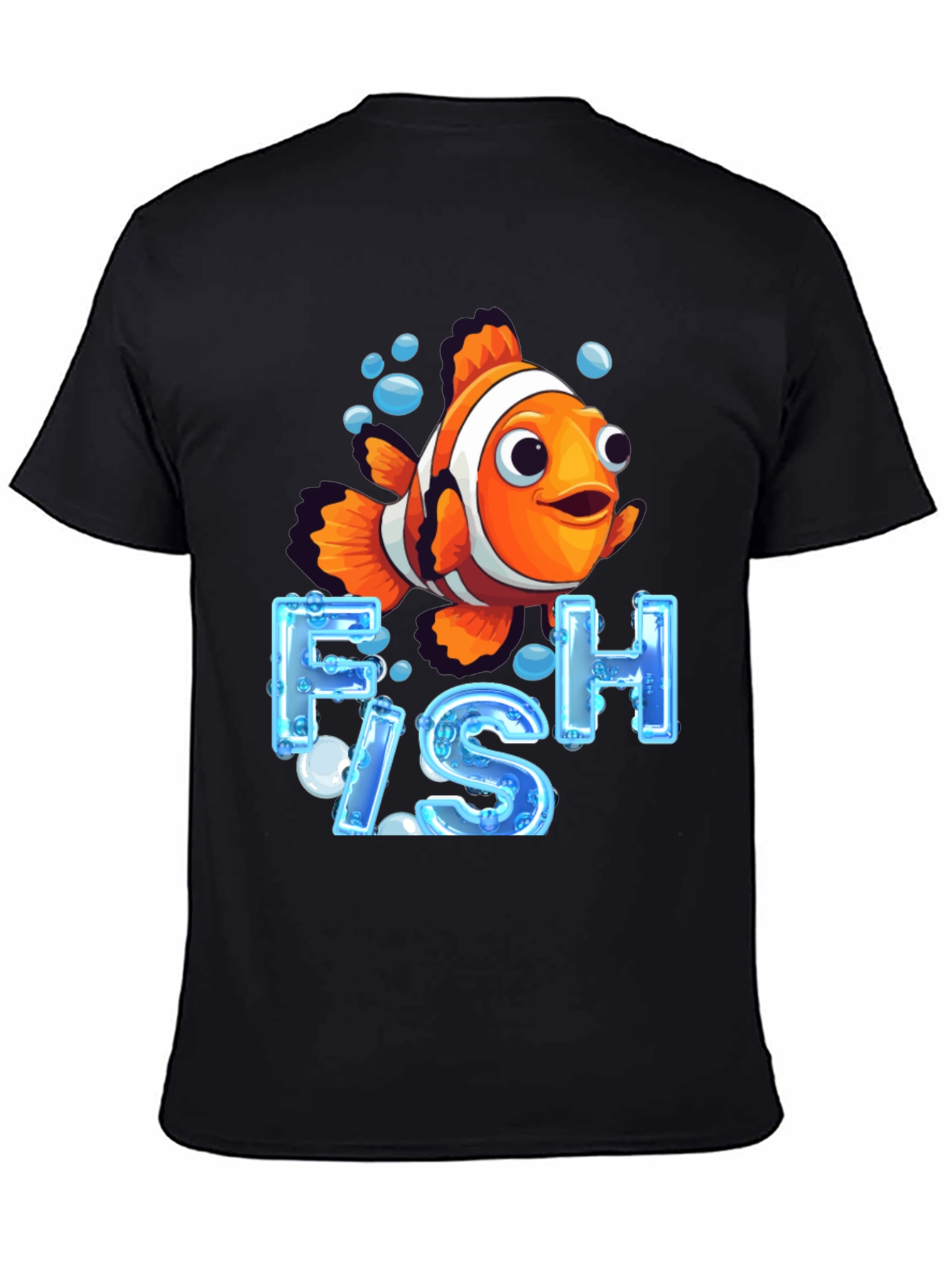 Black Clownfish Graphic T-Shirt - Ocean Life Design view 4