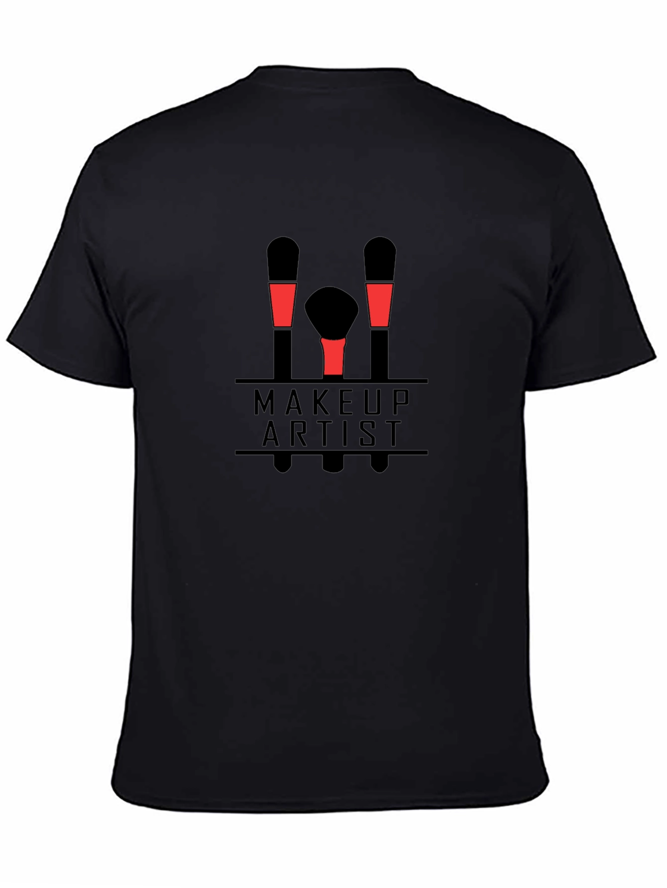 Black Makeup Artist Graphic T-Shirt - Unisex Black Tee view 4