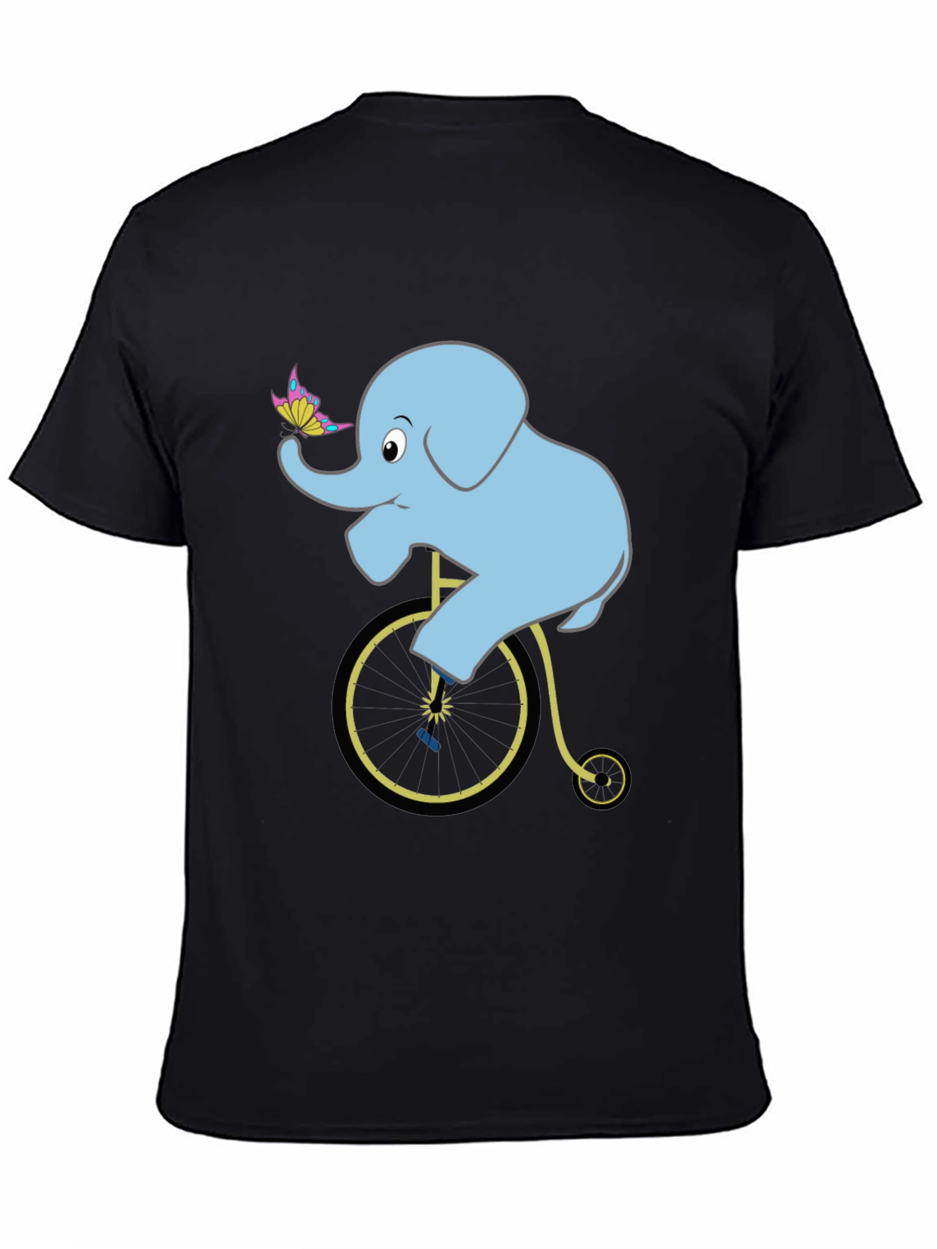 Black Elephant on Bicycle T-Shirt: Fun Graphic Tee view 4