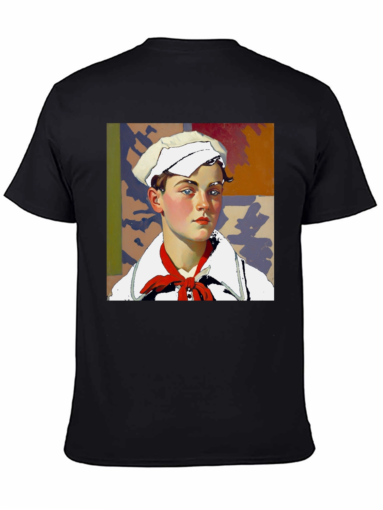 Black Sailor Portrait Tee - Unique Graphic Print view 4