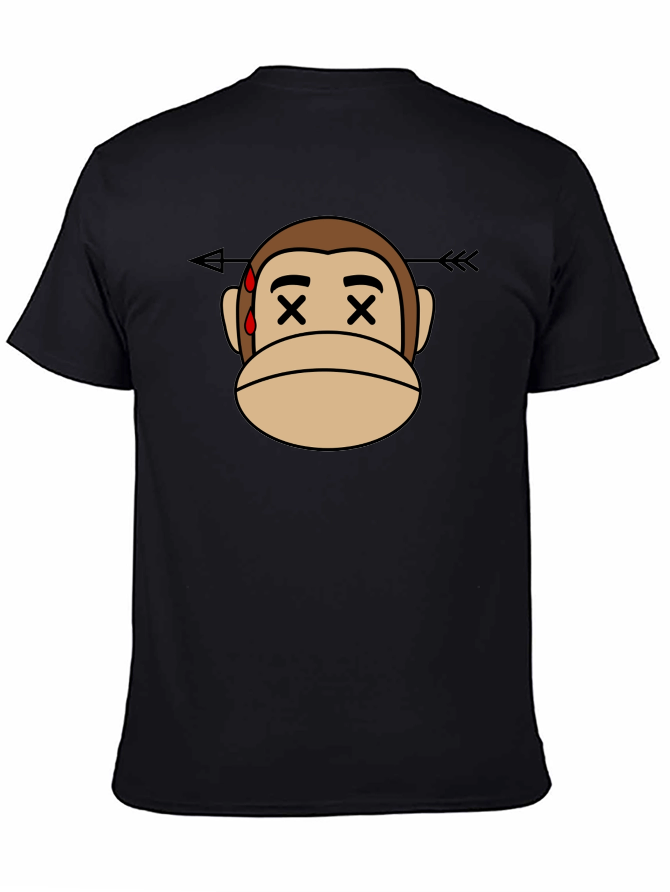 Black Monkey Arrow T-Shirt - Black Cotton Tee view 4