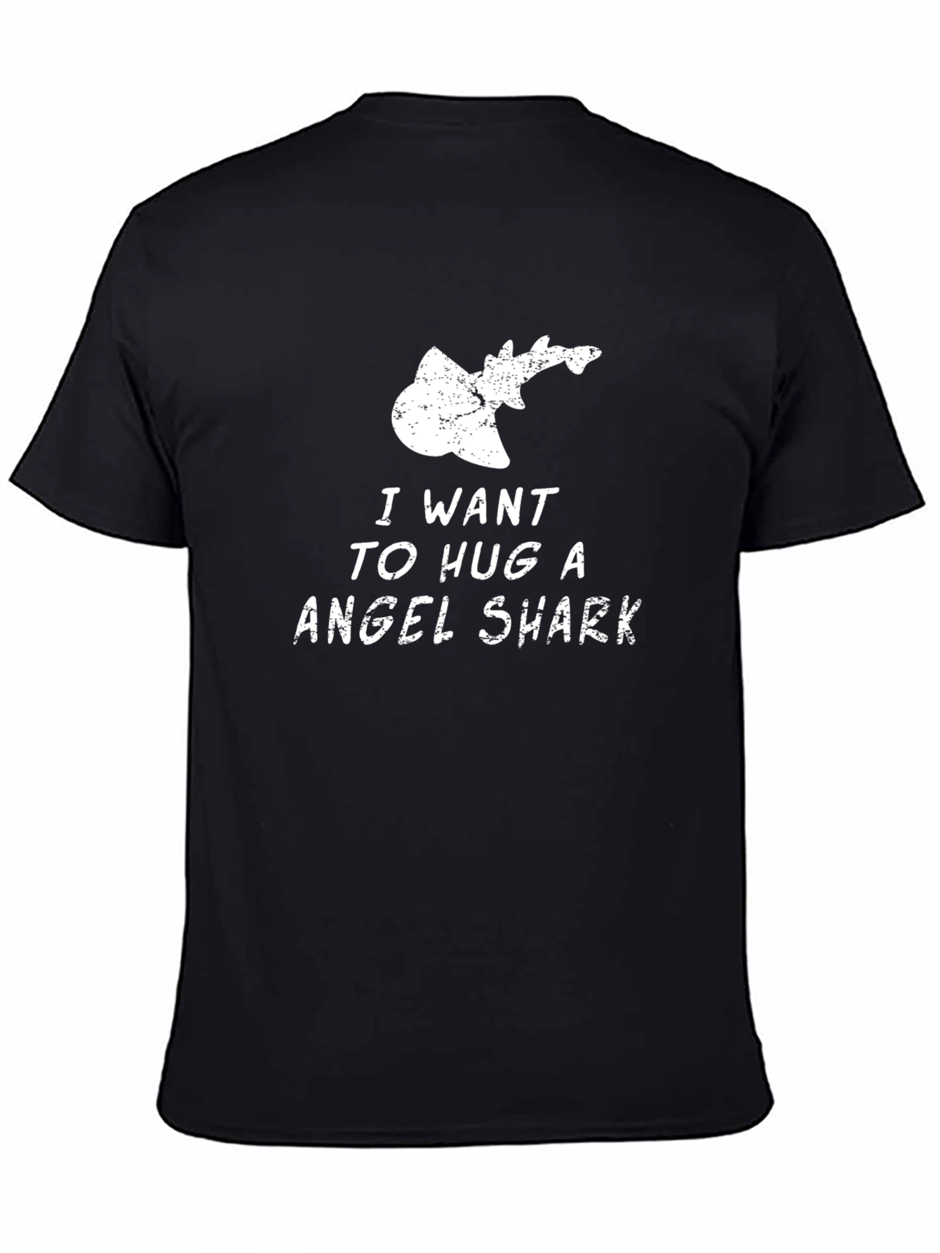 Black I Want to Hug a Angel Shark T-Shirt view 4