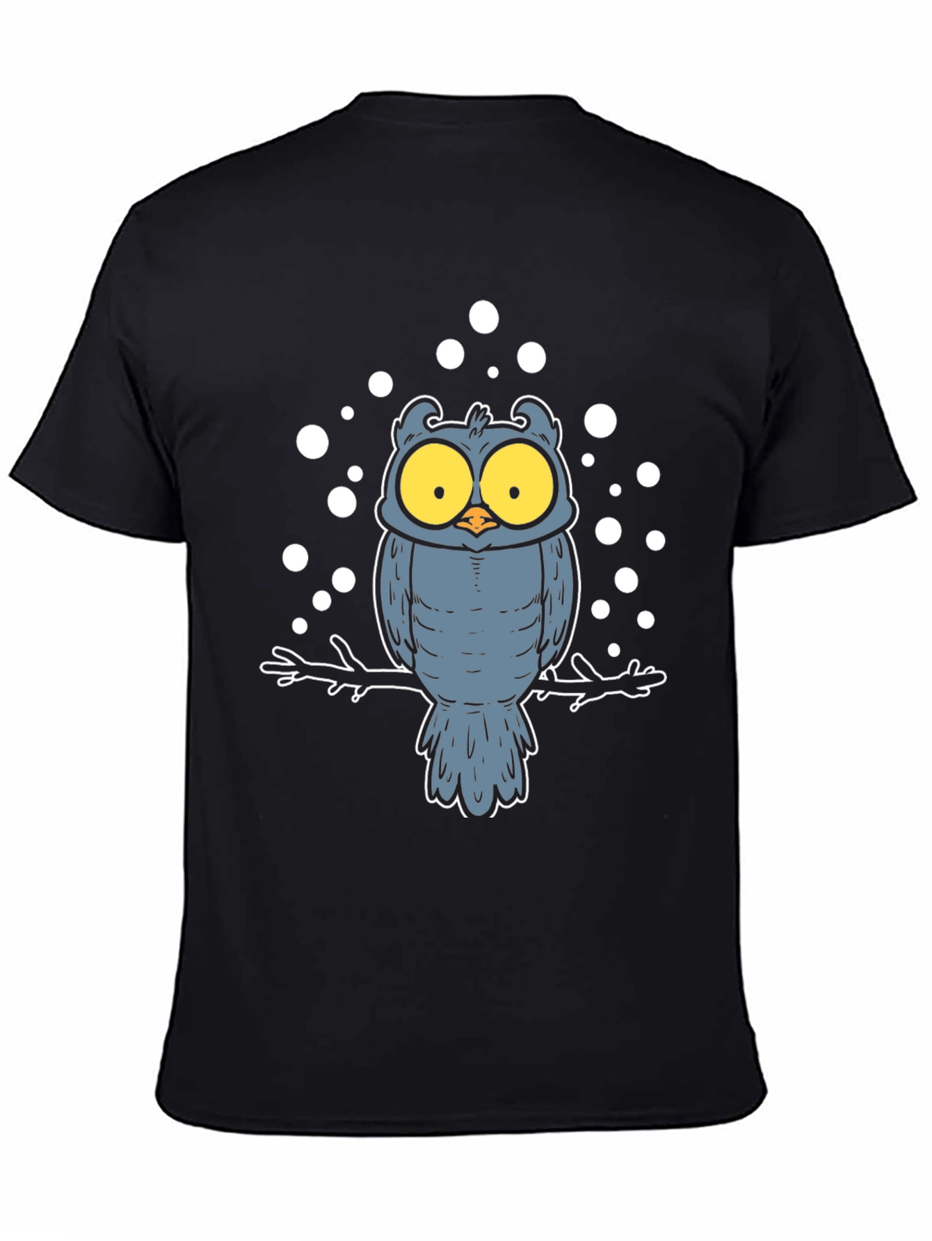 Black Owl Graphic Print Black T-Shirt view 4
