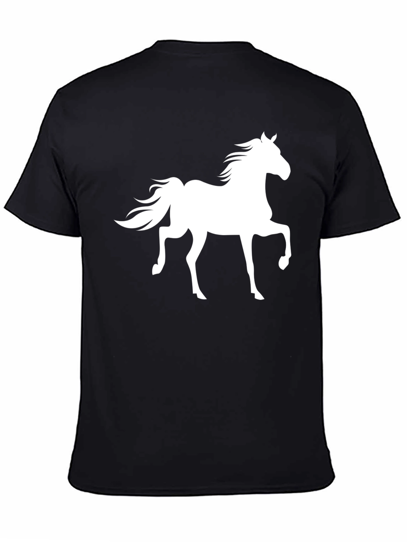 Black Horse Graphic Print Black T-Shirt view 4