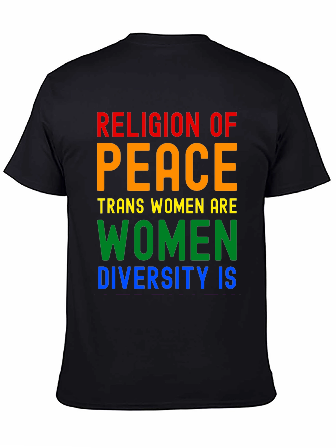 Black Religion of Peace Trans Women Are Women T-Shirt view 4