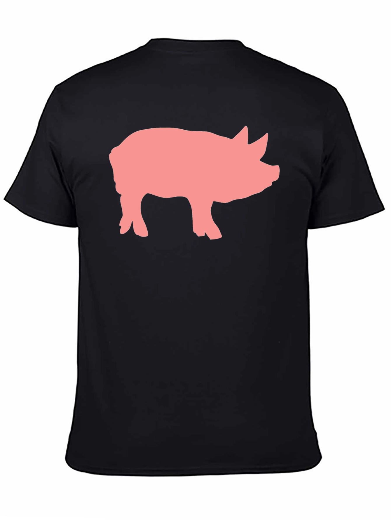 Black Pig Graphic Print Black Crew Neck T-Shirt view 4