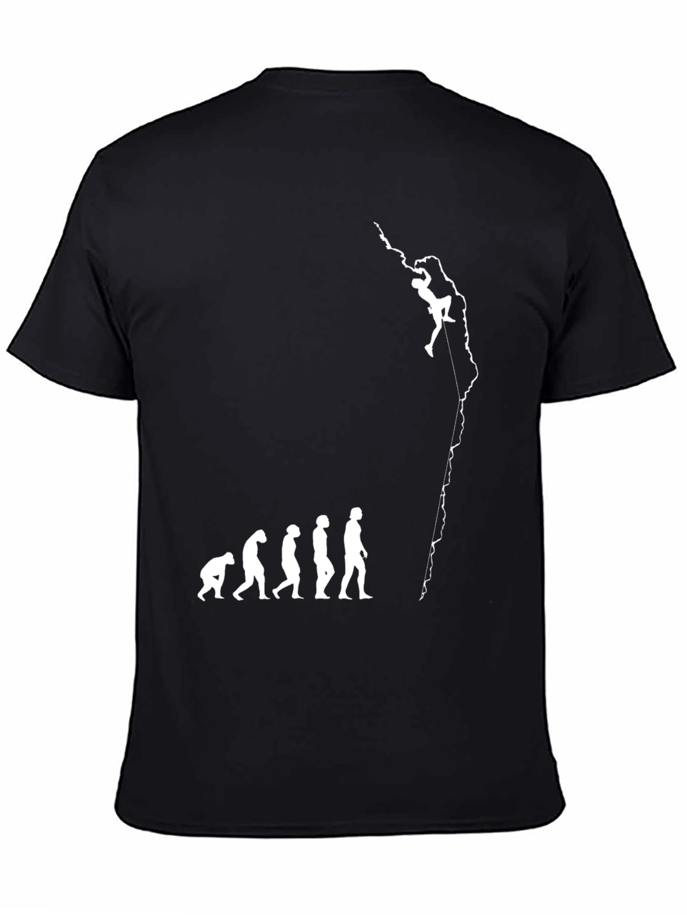 Black Evolution of Climbing T-Shirt - Black Graphic Tee view 4