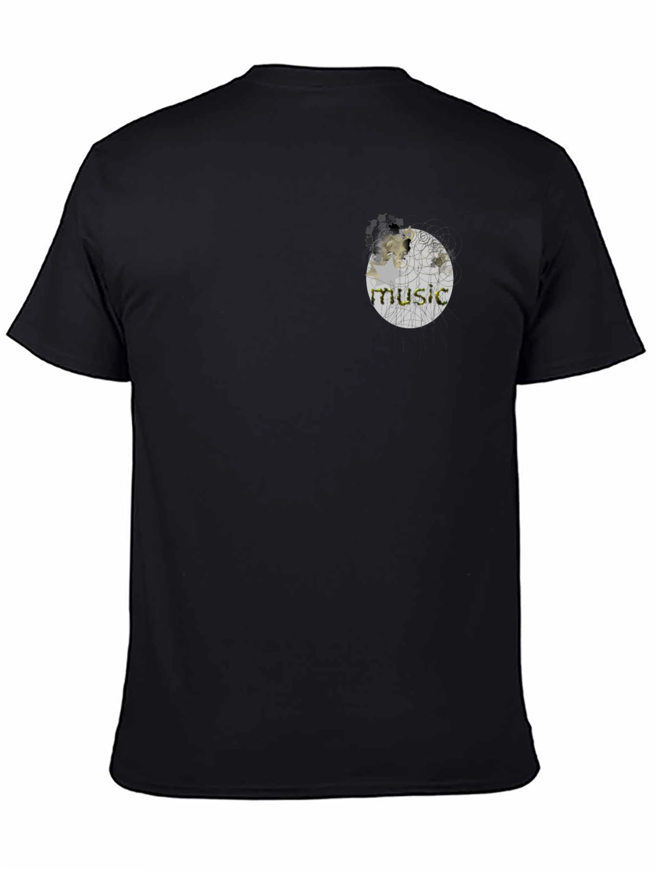 Black Music Sphere Graphic Black T-Shirt view 4