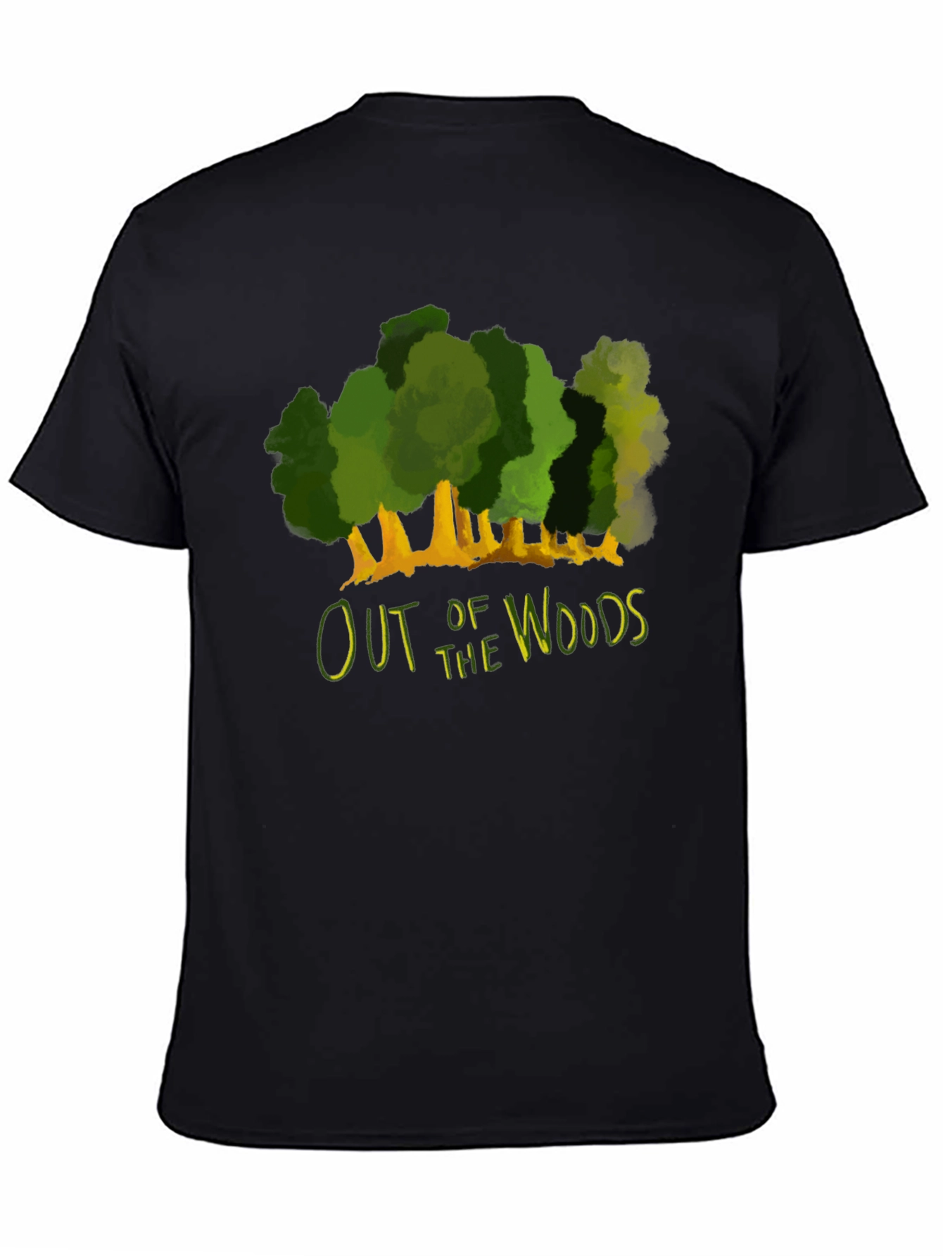 Black Out of the Woods Graphic Tee - Black Cotton T-Shirt view 4
