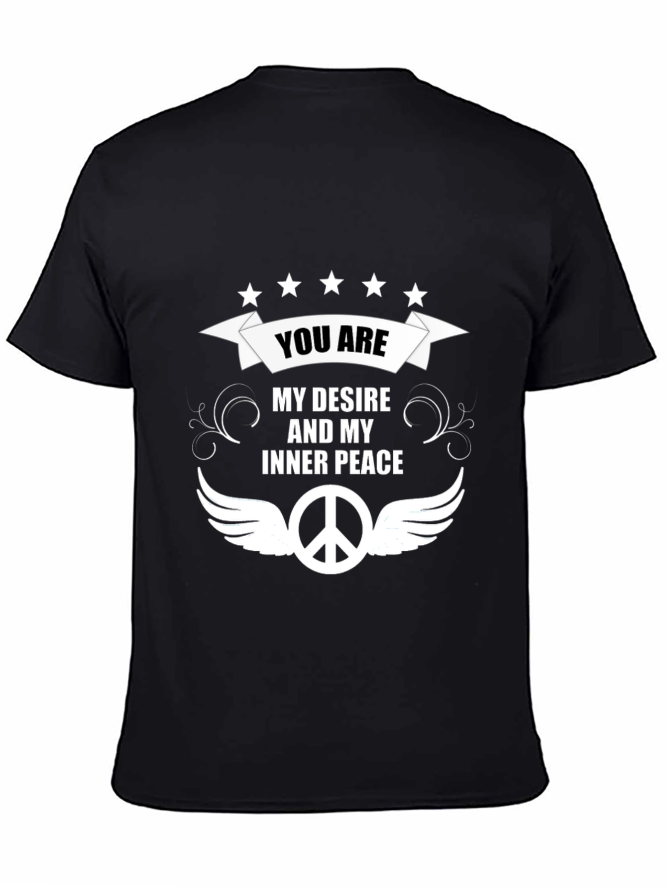 Black You are My Desire & Inner Peace Black T-Shirt view 4