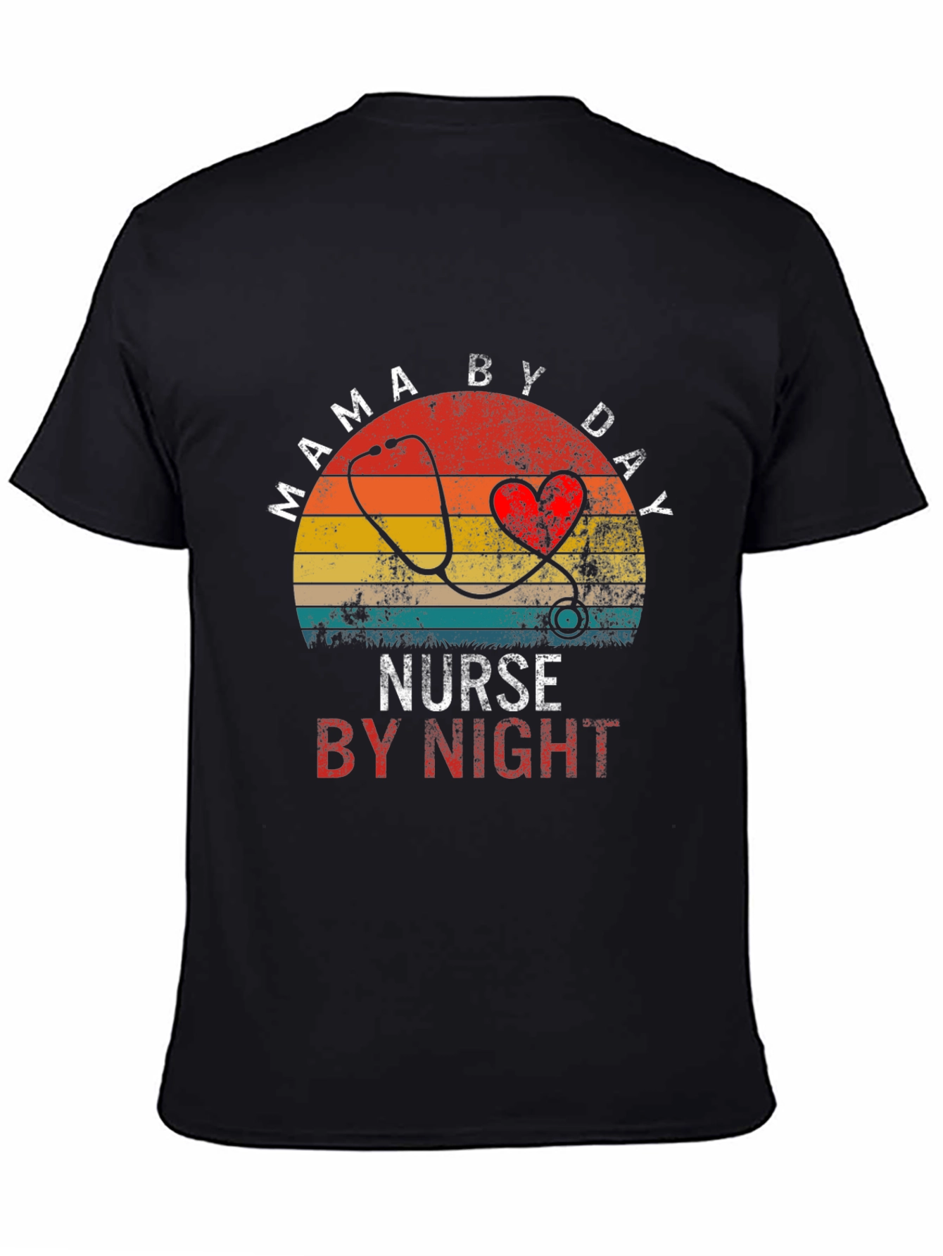 Black Mama By Day Nurse By Night T-Shirt view 4