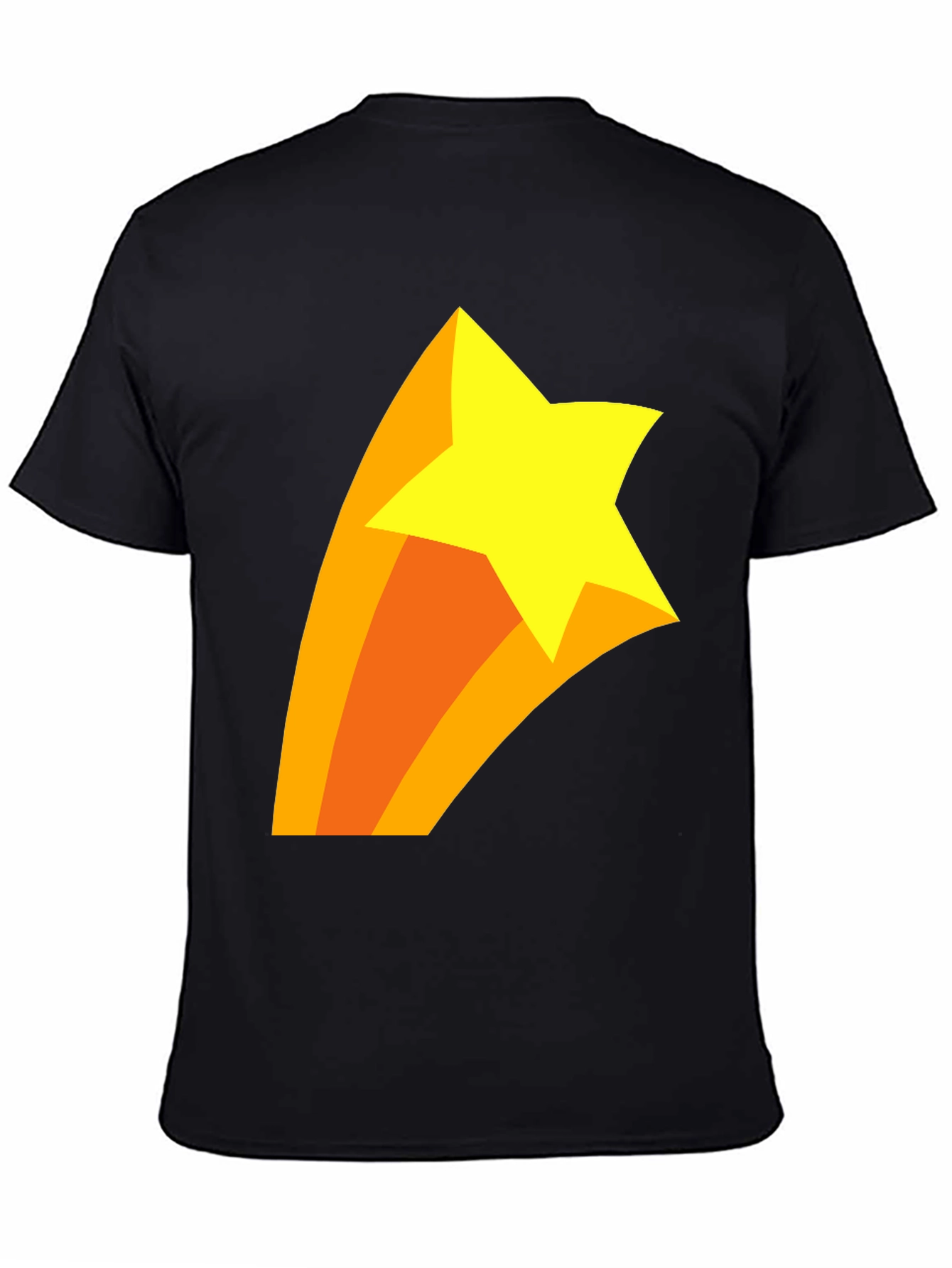 Black Shooting Star Graphic T-Shirt - Black Cotton Tee view 4