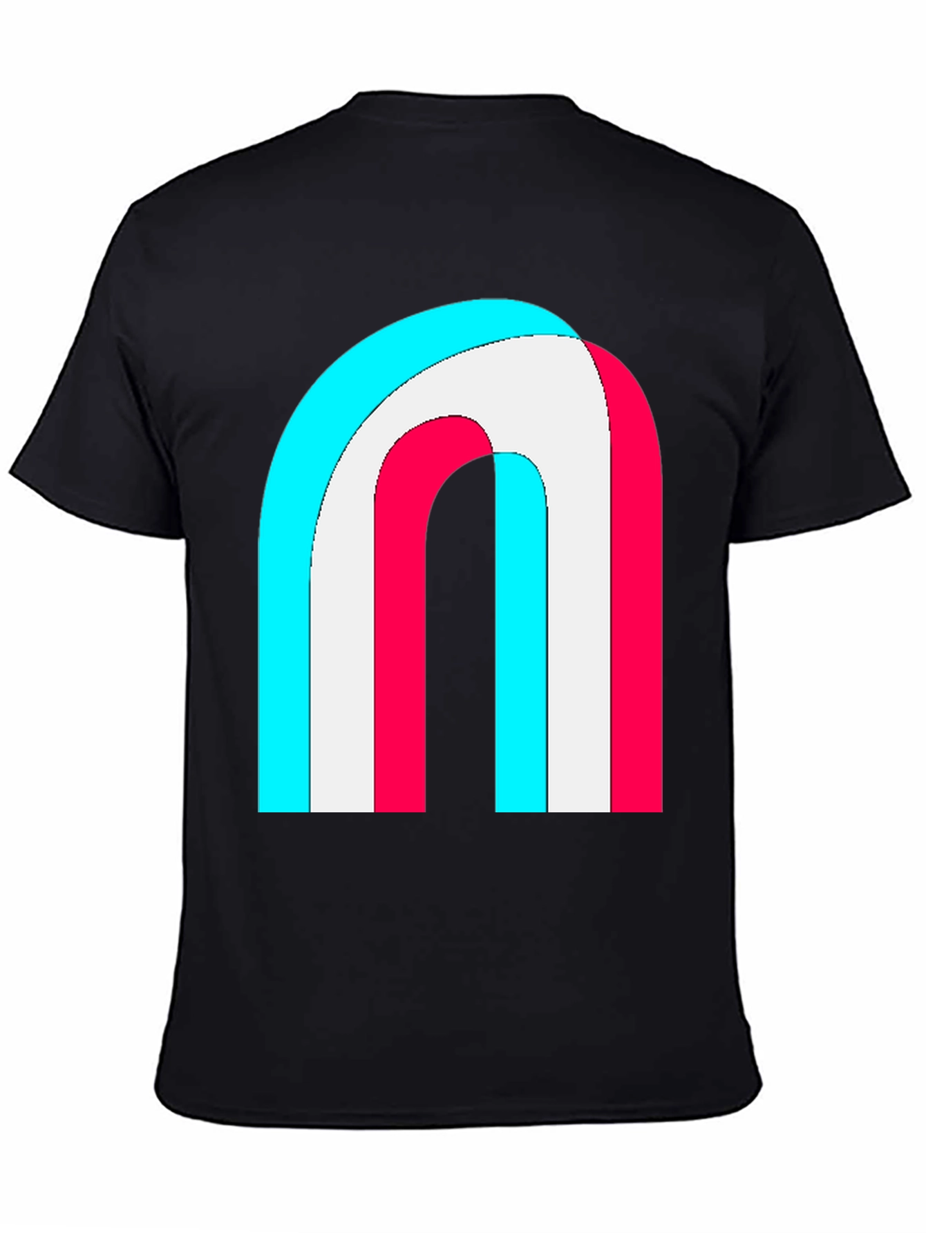 Black Retro Rainbow Arch Graphic Tee - Stylish Comfort view 4