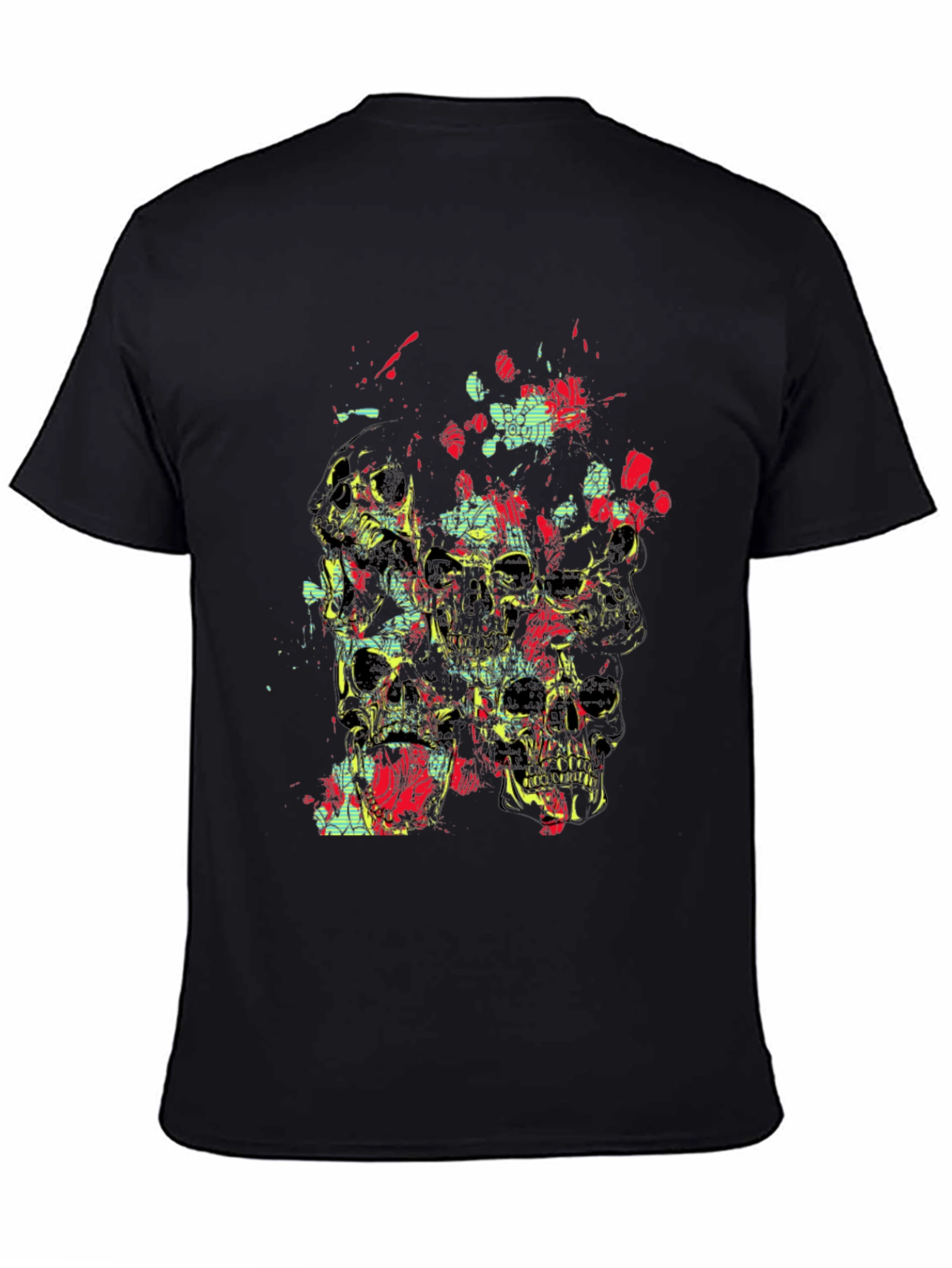Black Skull Graphic Tee - Black Cotton view 4