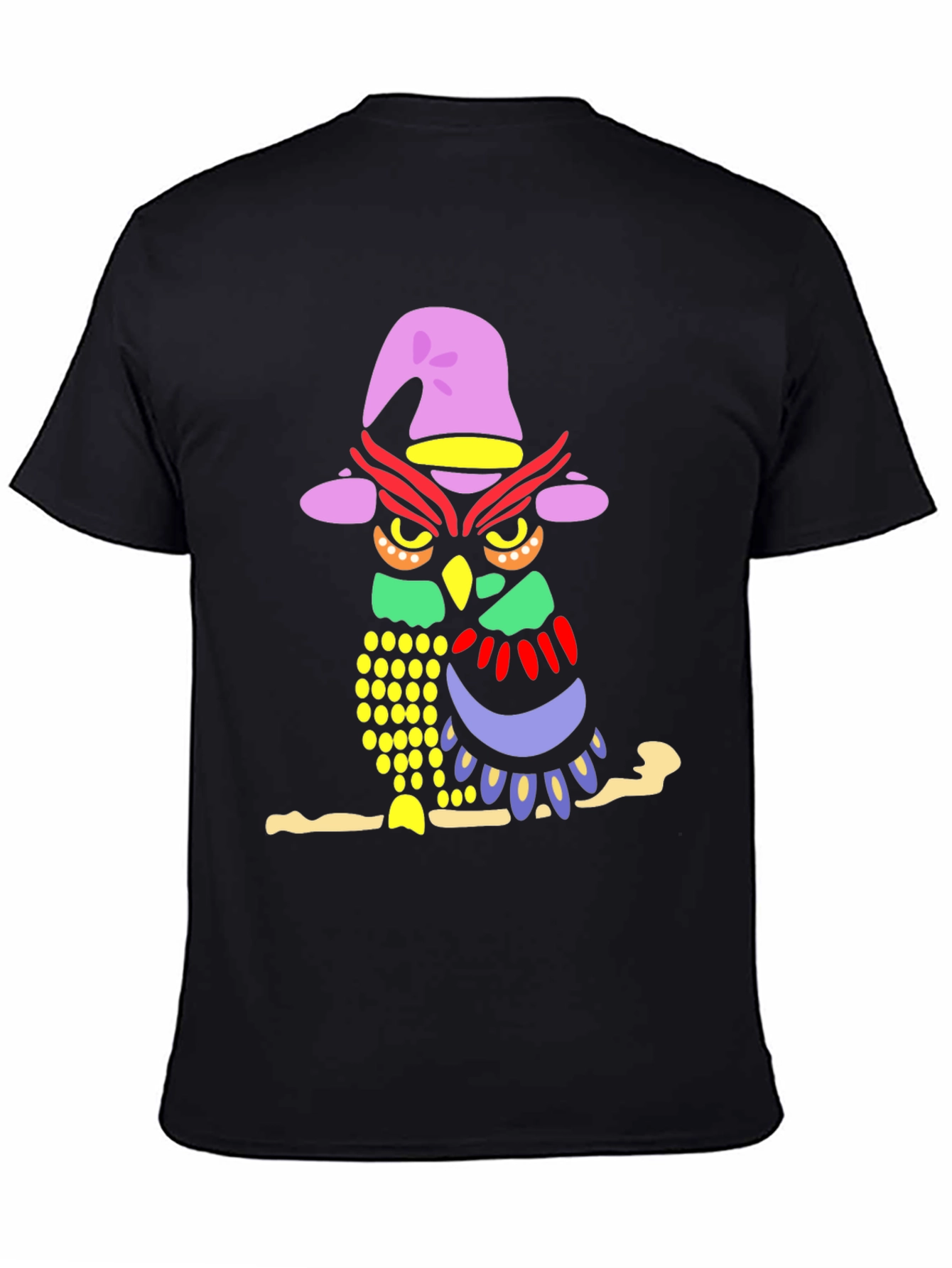 Black Wizard Owl T-Shirt - Unisex Graphic Tee view 4